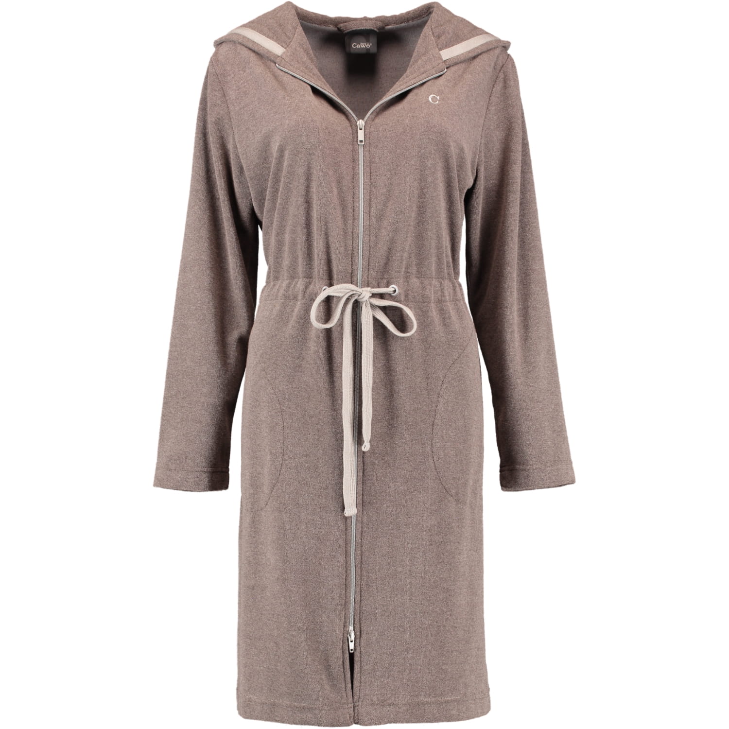 Cawö Home Bademäntel Damen Kurzmantel mit Kapuze Active 821 mocca-stein - 37