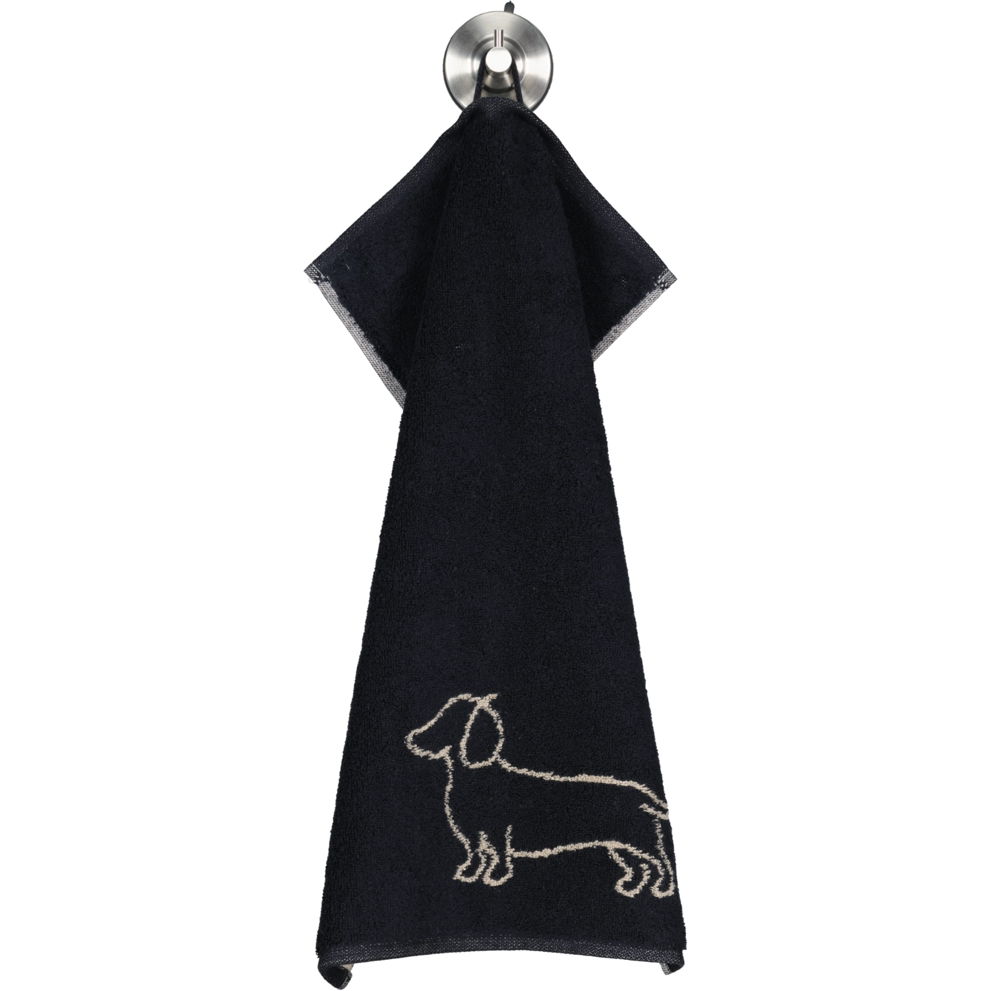 Cawö Handtücher WE LOVE DOGS Companion 6248 Schwarz-Beige - 93 - Gästetuch 30x50 cm