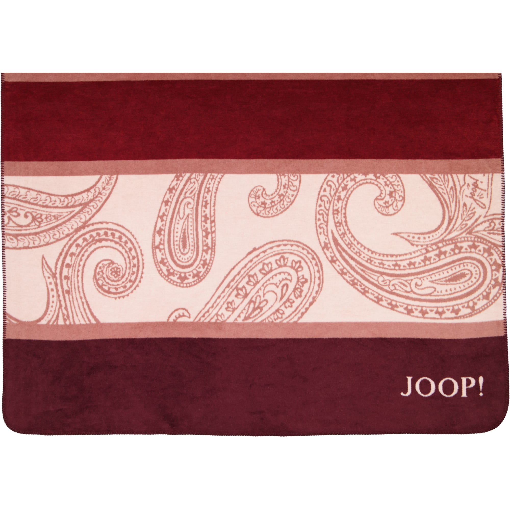 JOOP! Wohndecken Paisley Stripes Rouge - 150x200 cm