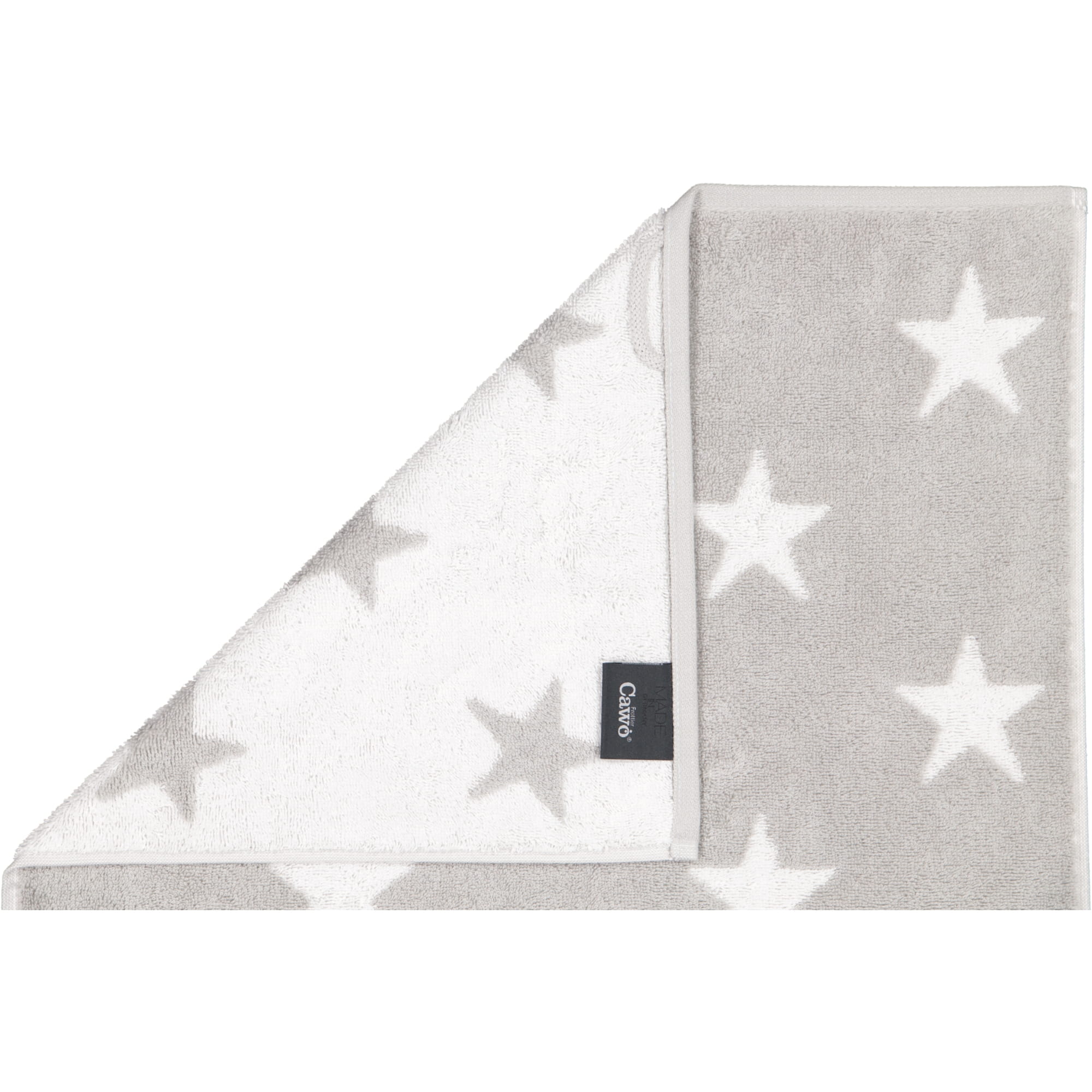 Cawö Handtücher NEW STARS Sterne groß 6260 platin/weiß - 76 - Handtuch 50x100 cm