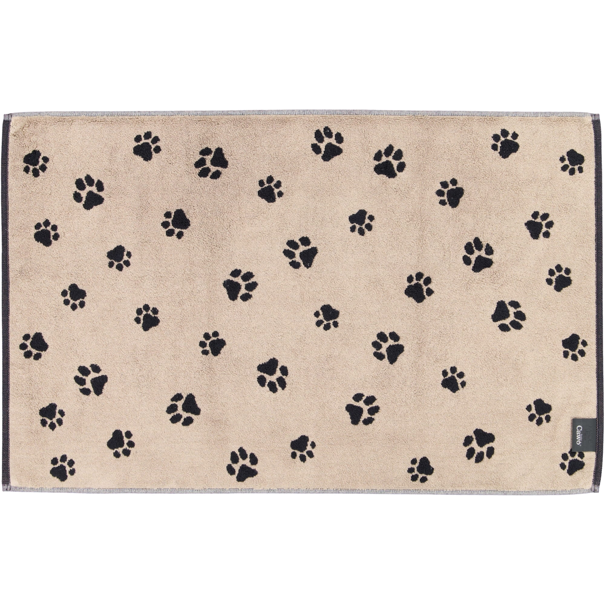 Cawö Badematten WE LOVE DOGS Paws 6247 schwarz/beige - 93 - 50x80 cm