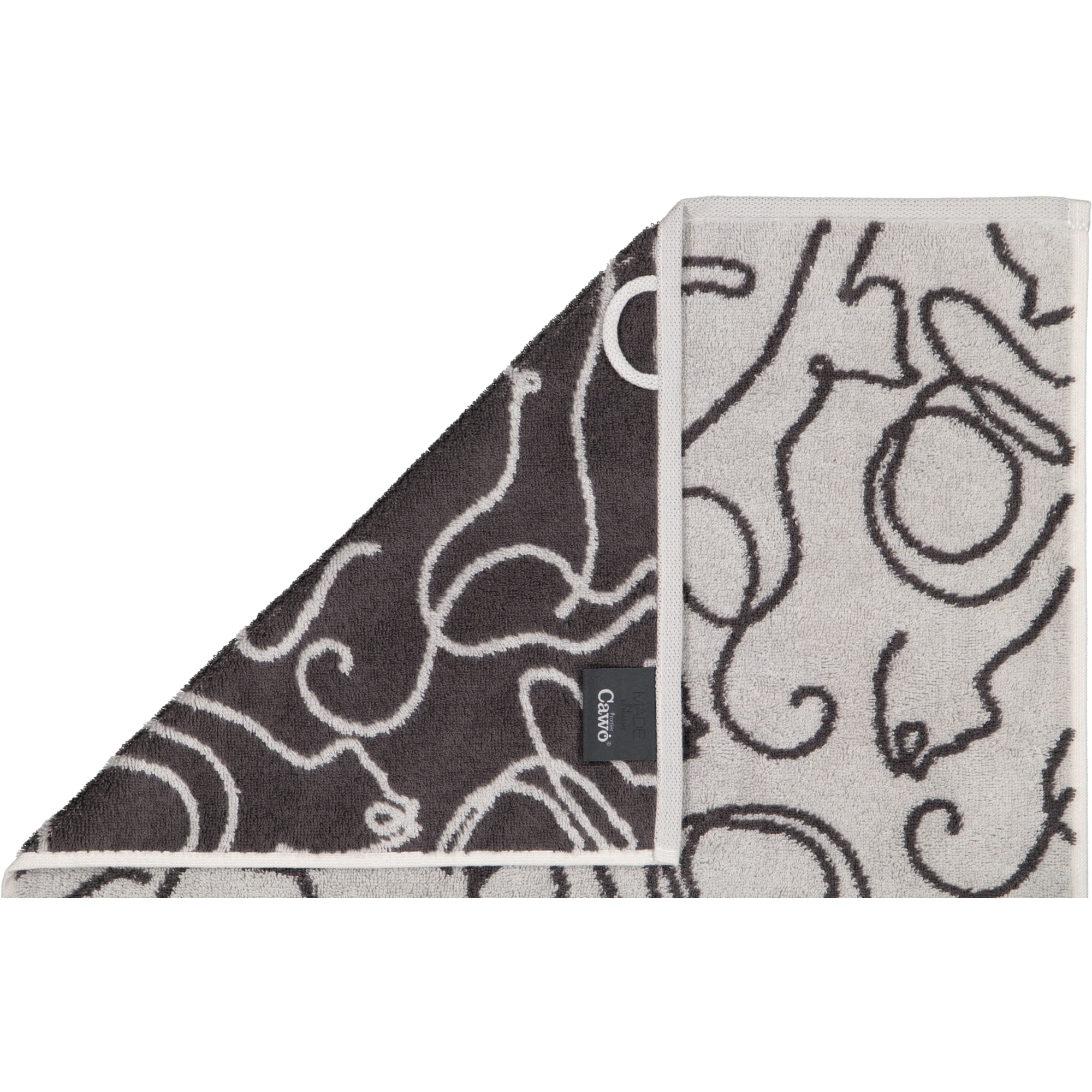 Cawö Handtücher CUTE CATS EDITION Cats 6264 platin/basalt - 70 - Duschtuch 80x150 cm