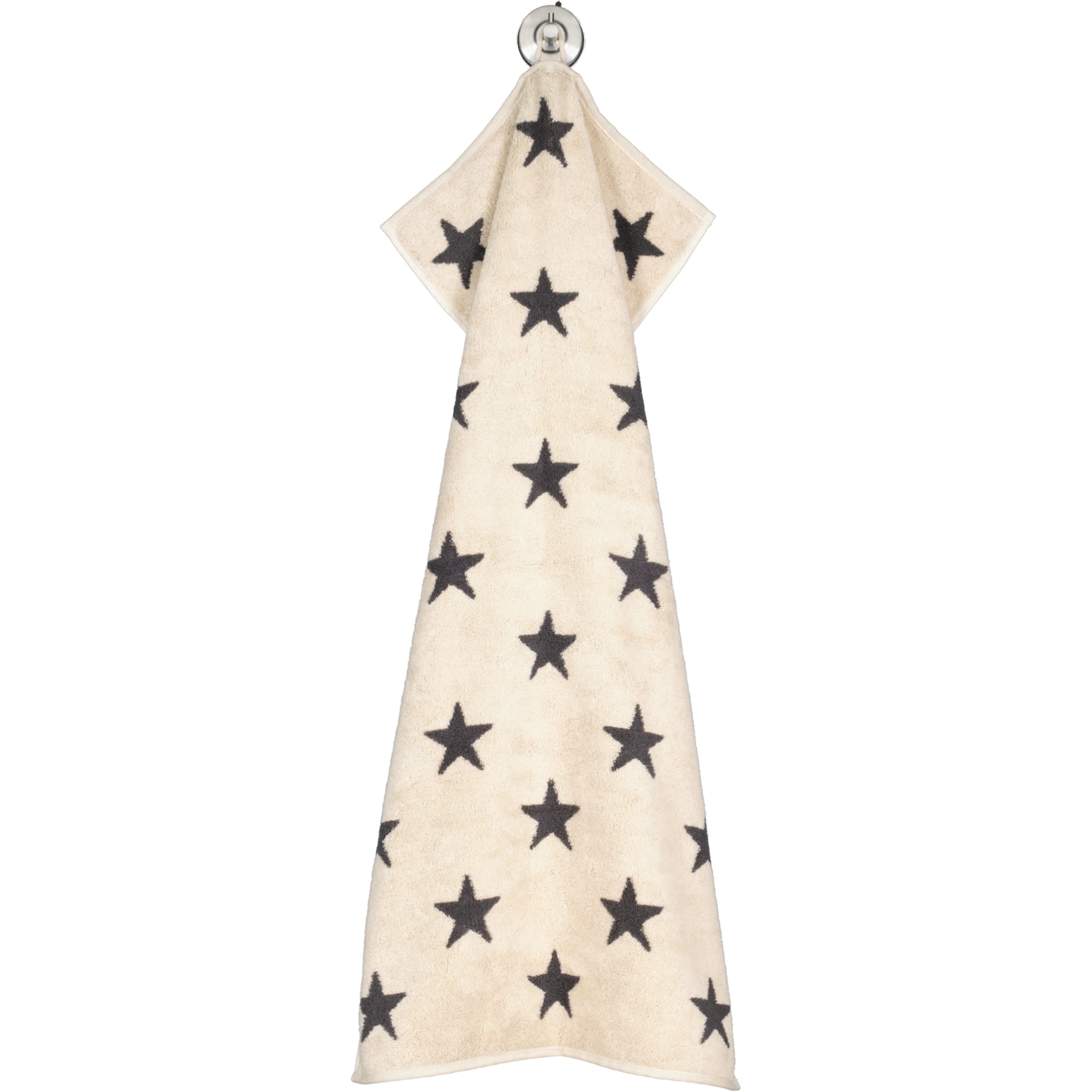 Cawö Handtücher NEW STARS Sterne groß 6260 beige/basalt - 37 - Handtuch 50x100 cm