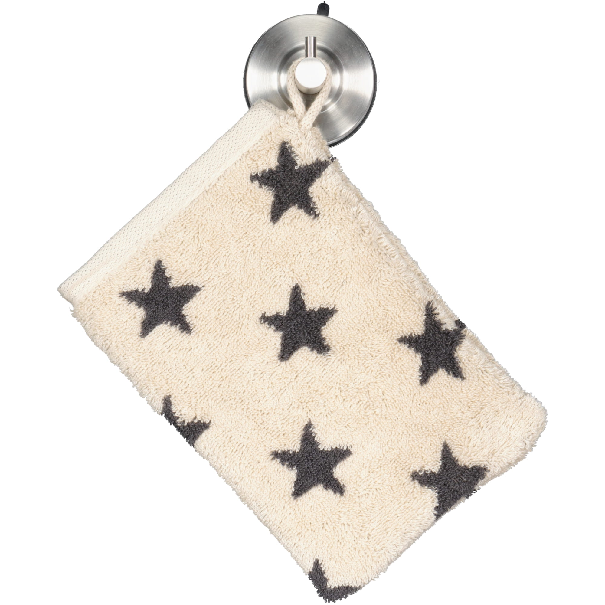 Cawö Handtücher NEW STARS Sterne klein 6261 beige/basalt - 37 - Waschhandschuh 16x22 cm
