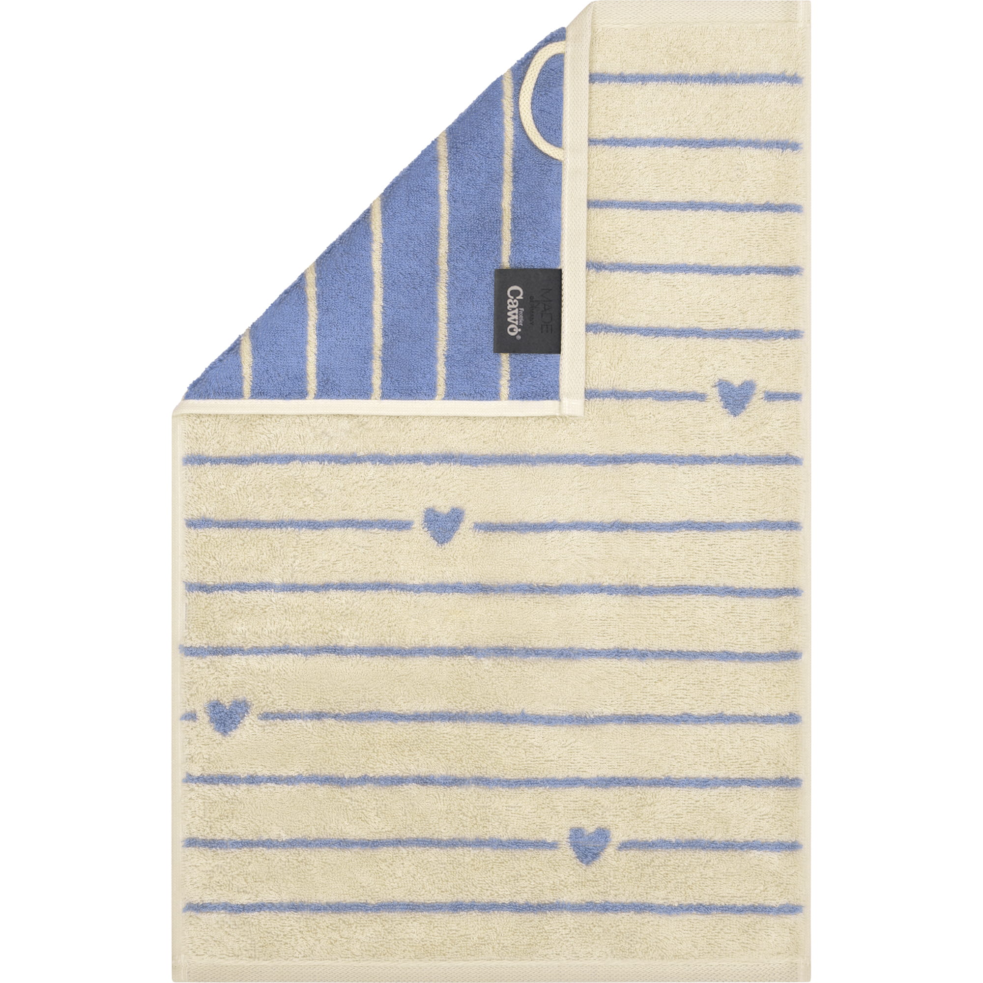 Cawö Handtücher Heart Beats Lines & Hearts 6276 capri - 31 - Gästetuch 30x50 cm
