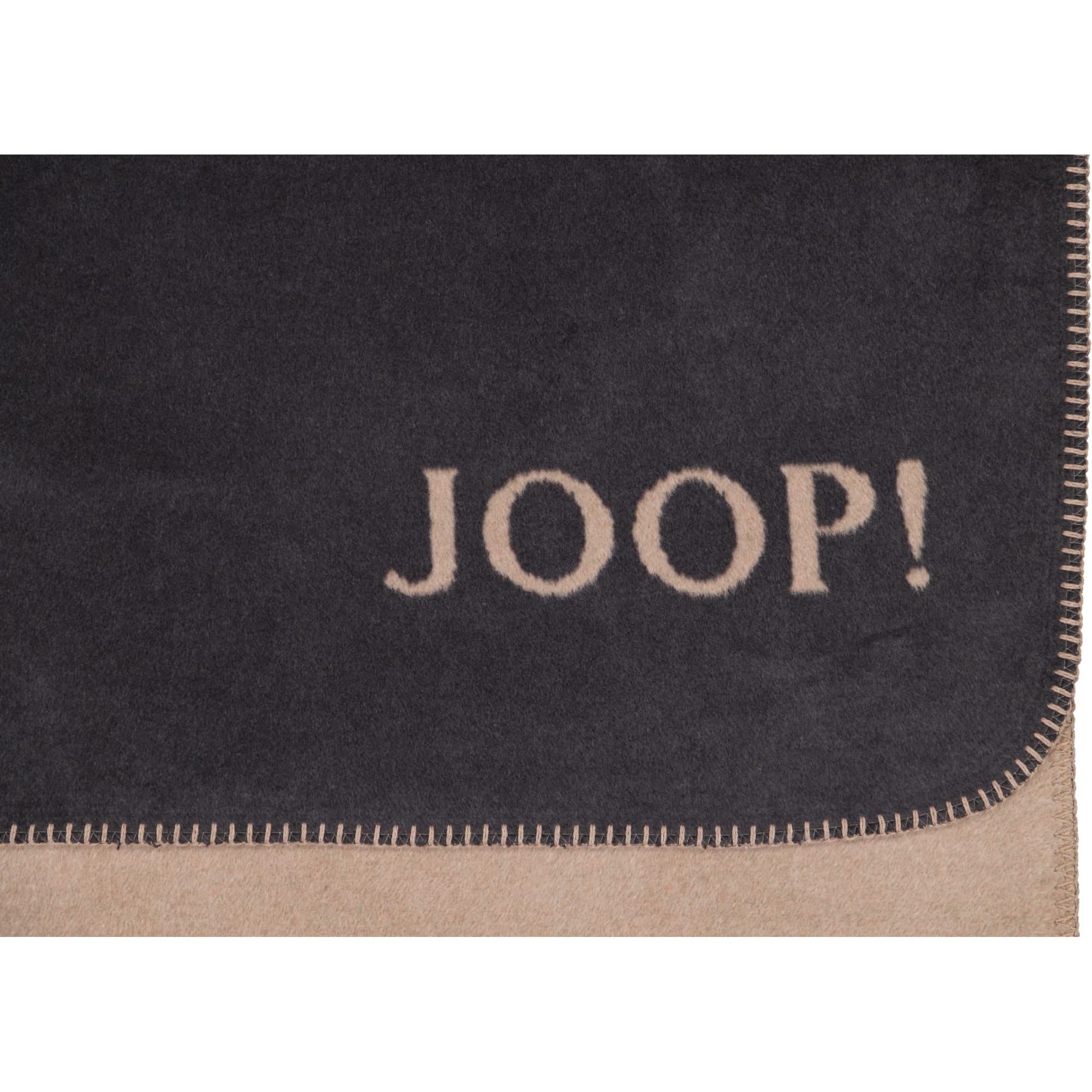 JOOP! Wohndecken Uni-Doubleface Anthrazit-Karamell - 150x200 cm