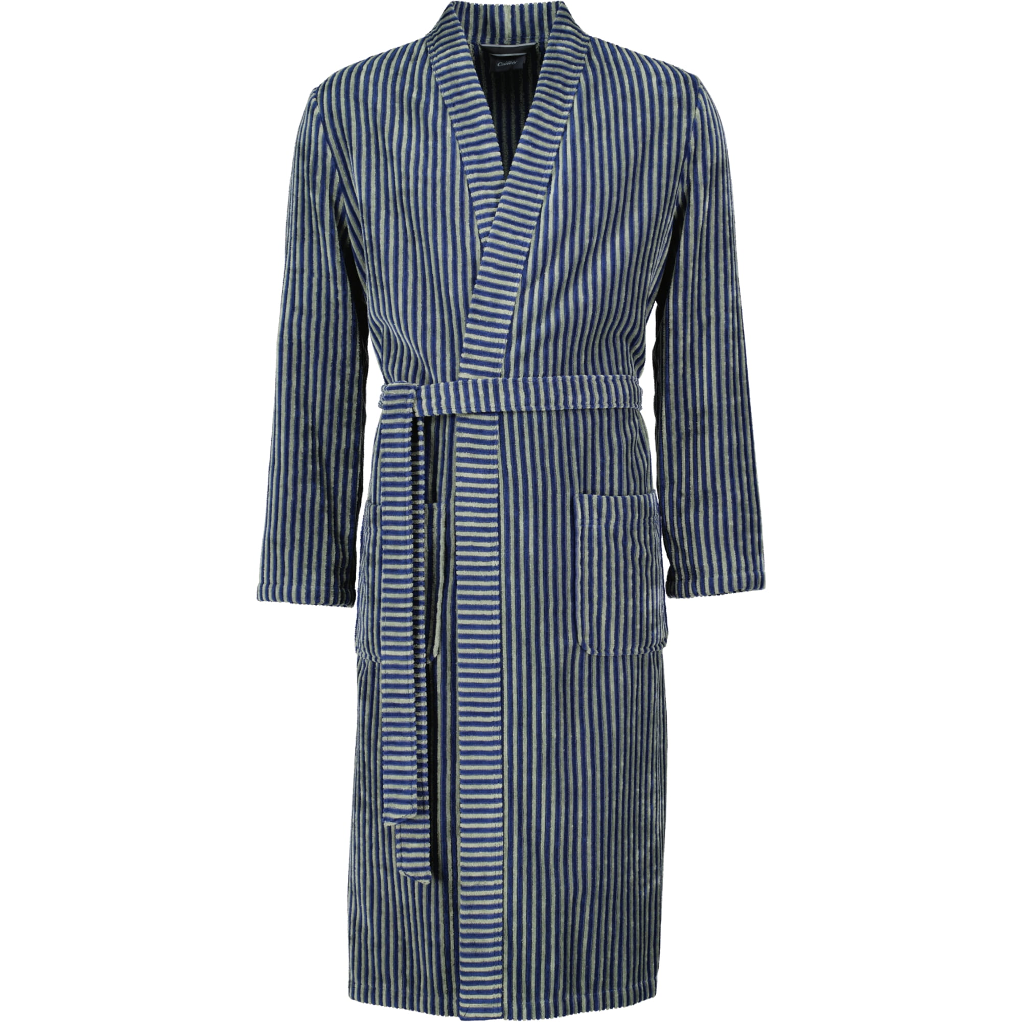 Cawö Bademäntel Herren Kimono Streifen 4854 blau-field - 14