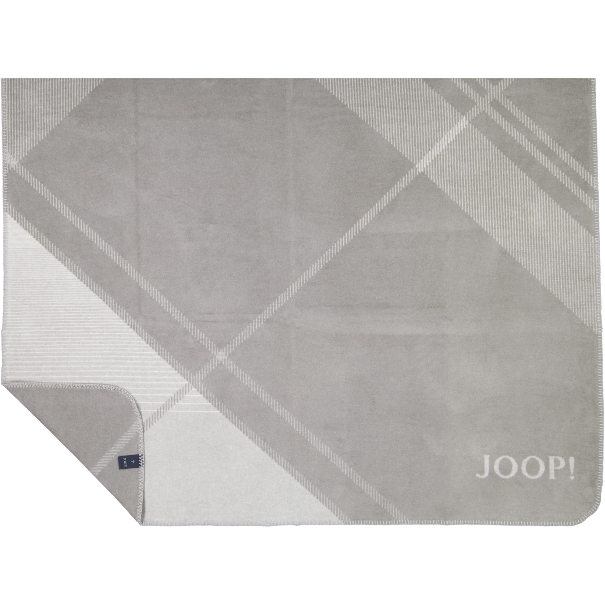 JOOP! Wohndecke Checks - Größe: 150x200 cm - Farbe: Silber-Natur