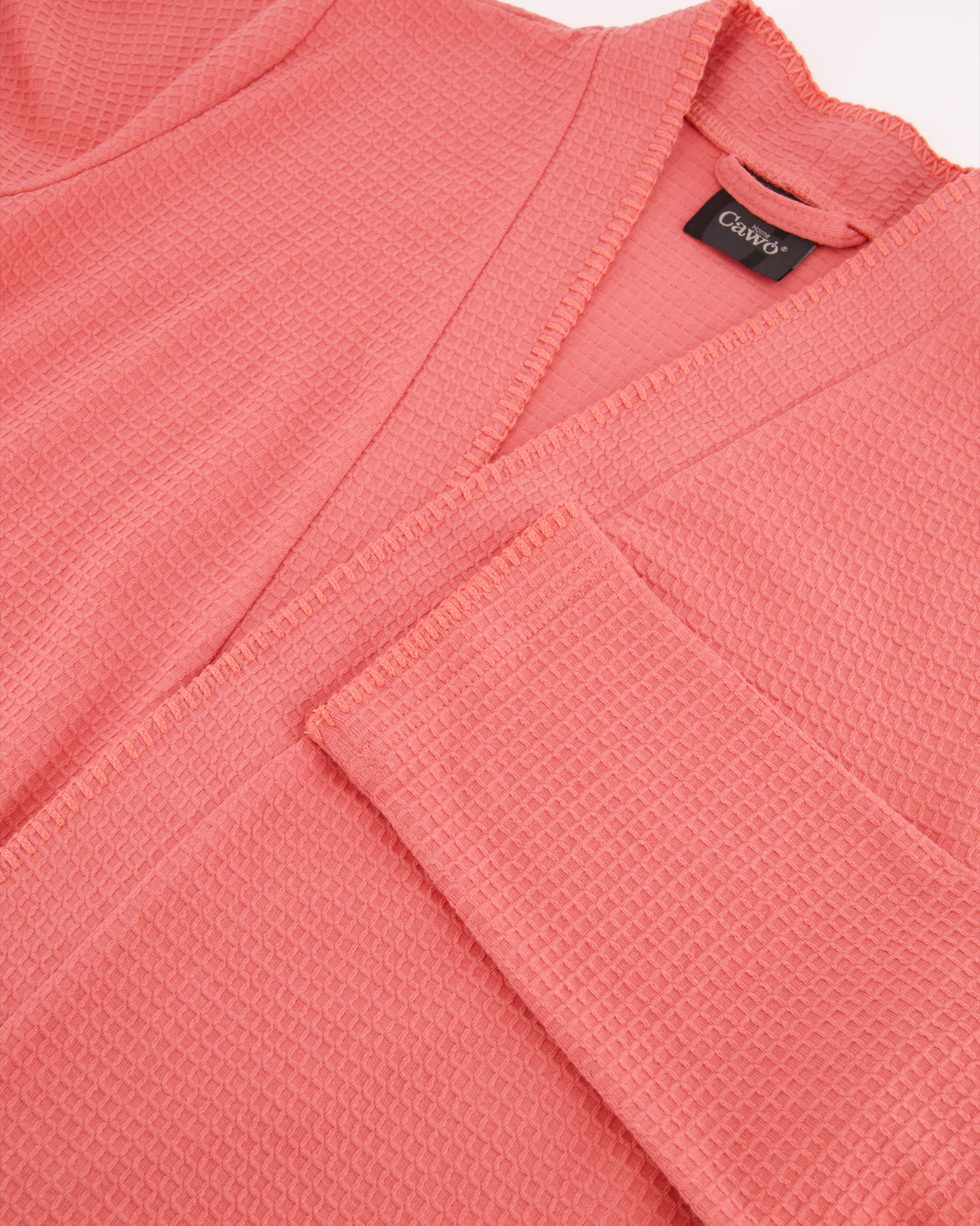 Cawö Home Bademäntel Damen Kimono Pique 812 koralle - 22