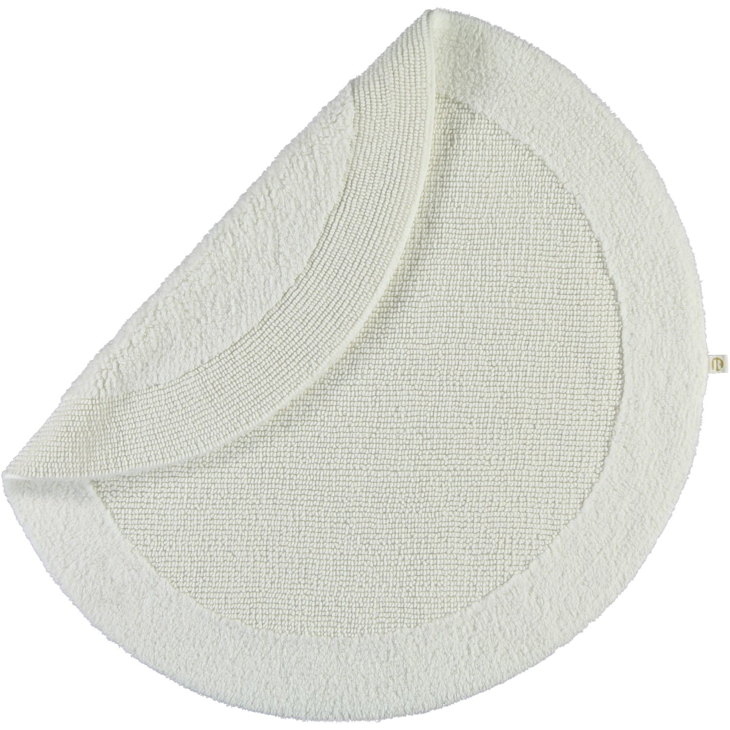 Rhomtuft - Badteppiche Exquisit - Farbe: weiss - 01 - 80 cm rund