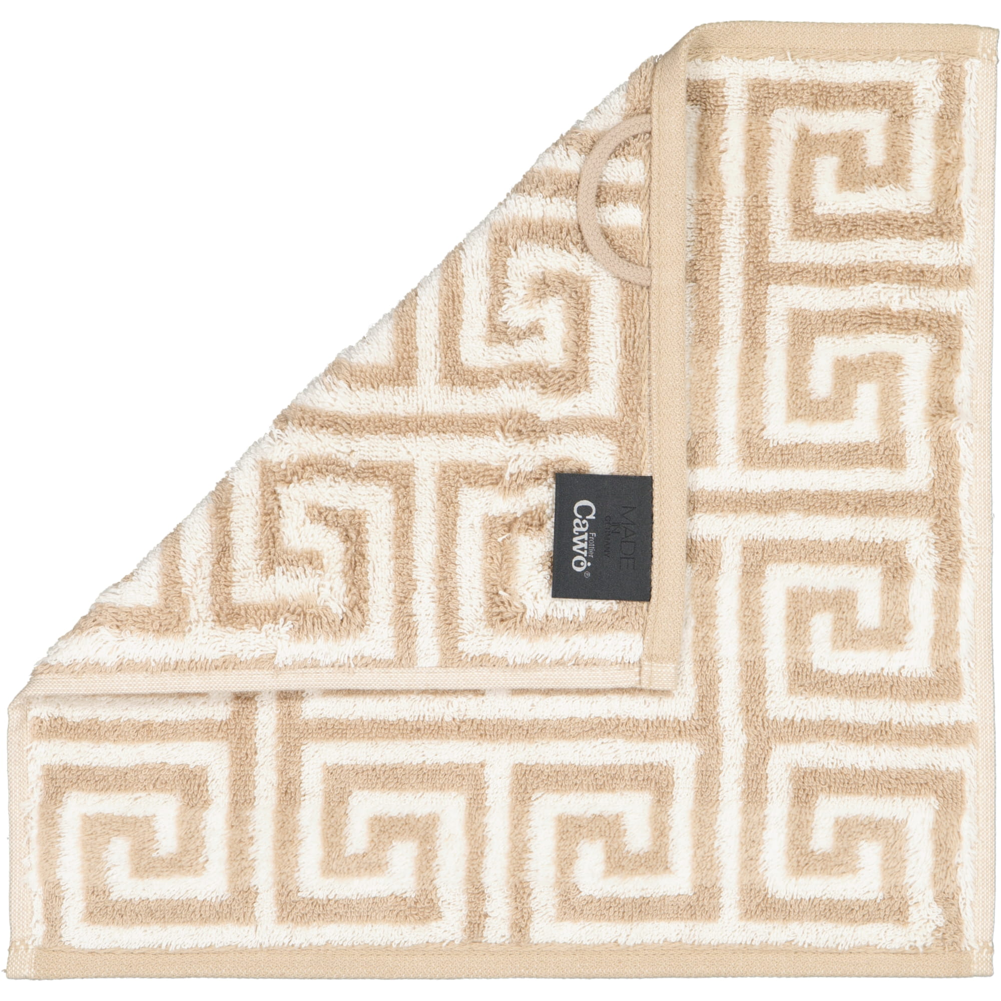 Cawö Handtücher Noblesse Elegance Allover 1088 sand - 33 - Seiflappen 30x30 cm