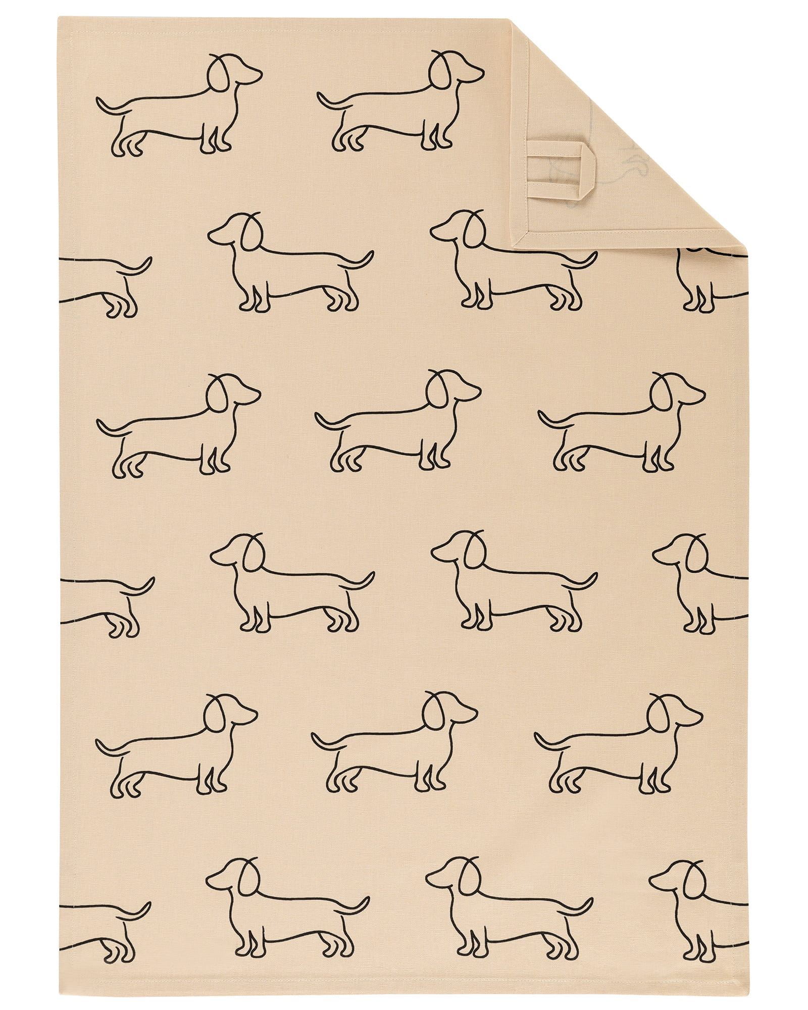 Cawö Home Geschirrtücher Cuisine WE LOVE DOGS 6246 schwarz/beige - 93 - 50x70 cm