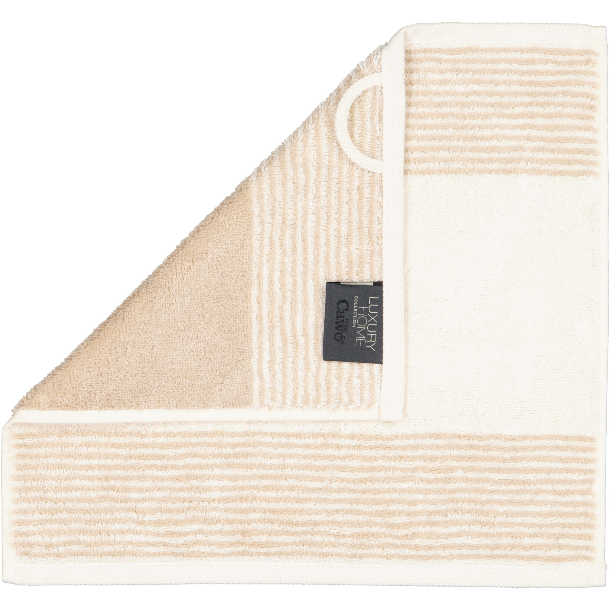 Cawö Handtücher Luxury Home Two-Tone 590 natur - 36 - Seiflappen 30x30 cm