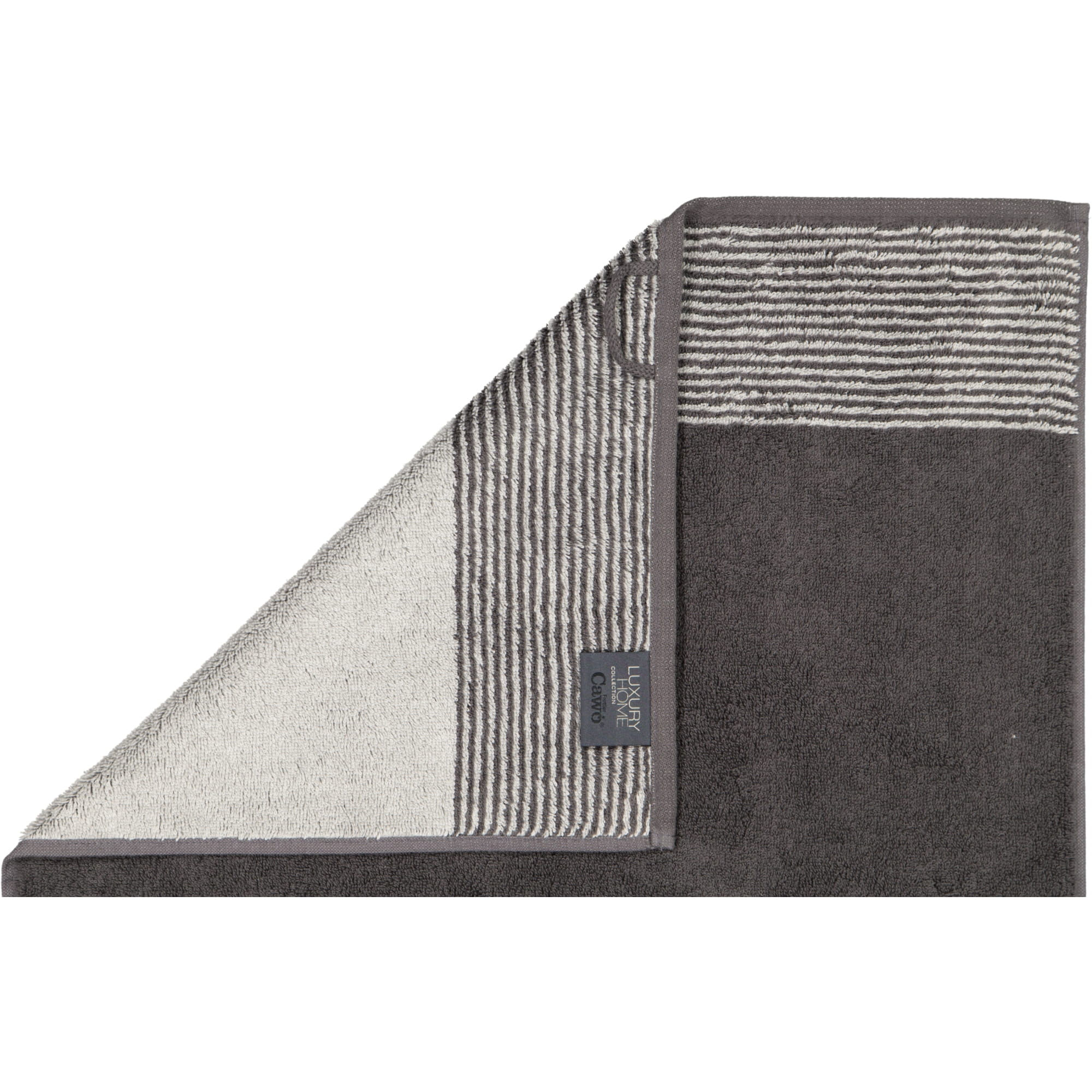 Cawö Handtücher Luxury Home Two-Tone 590 basalt - 73 - Waschhandschuh 16x22 cm