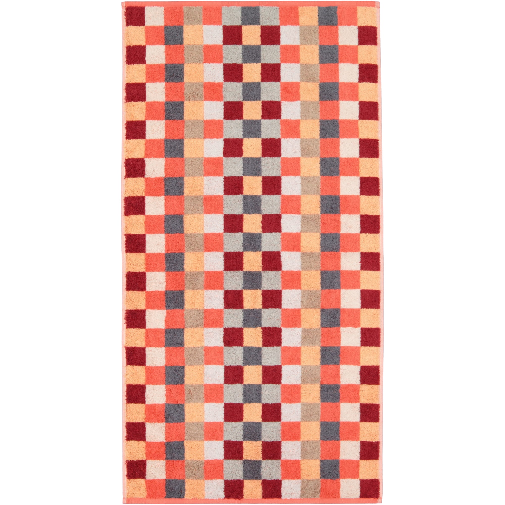 Cawö - Unique Karo 942 - Farbe: koralle - 22 - Handtuch 50x100 cm