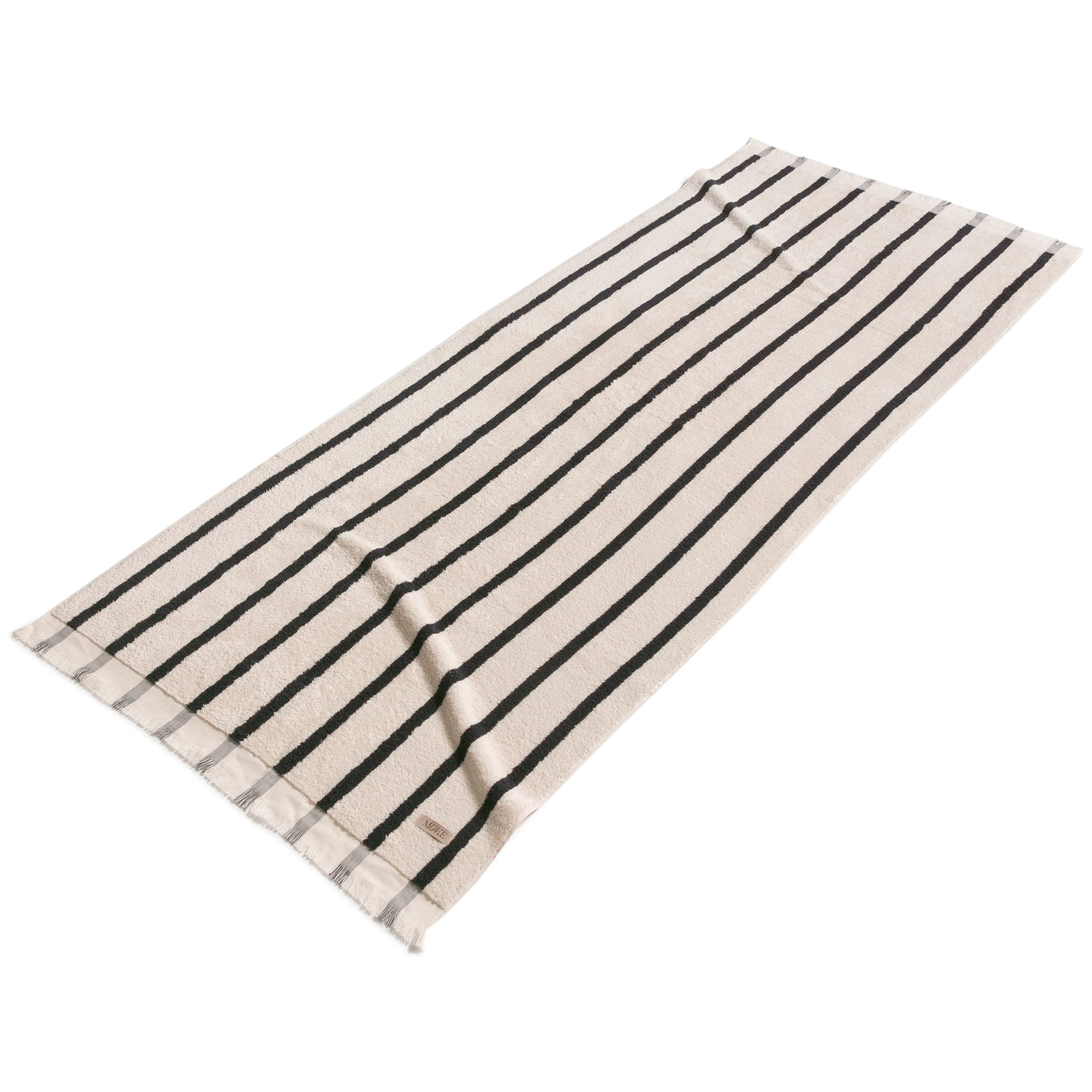 Möve Saunatücher Wellness Blockstreifen nature/dark grey - 081 - 80x200 cm