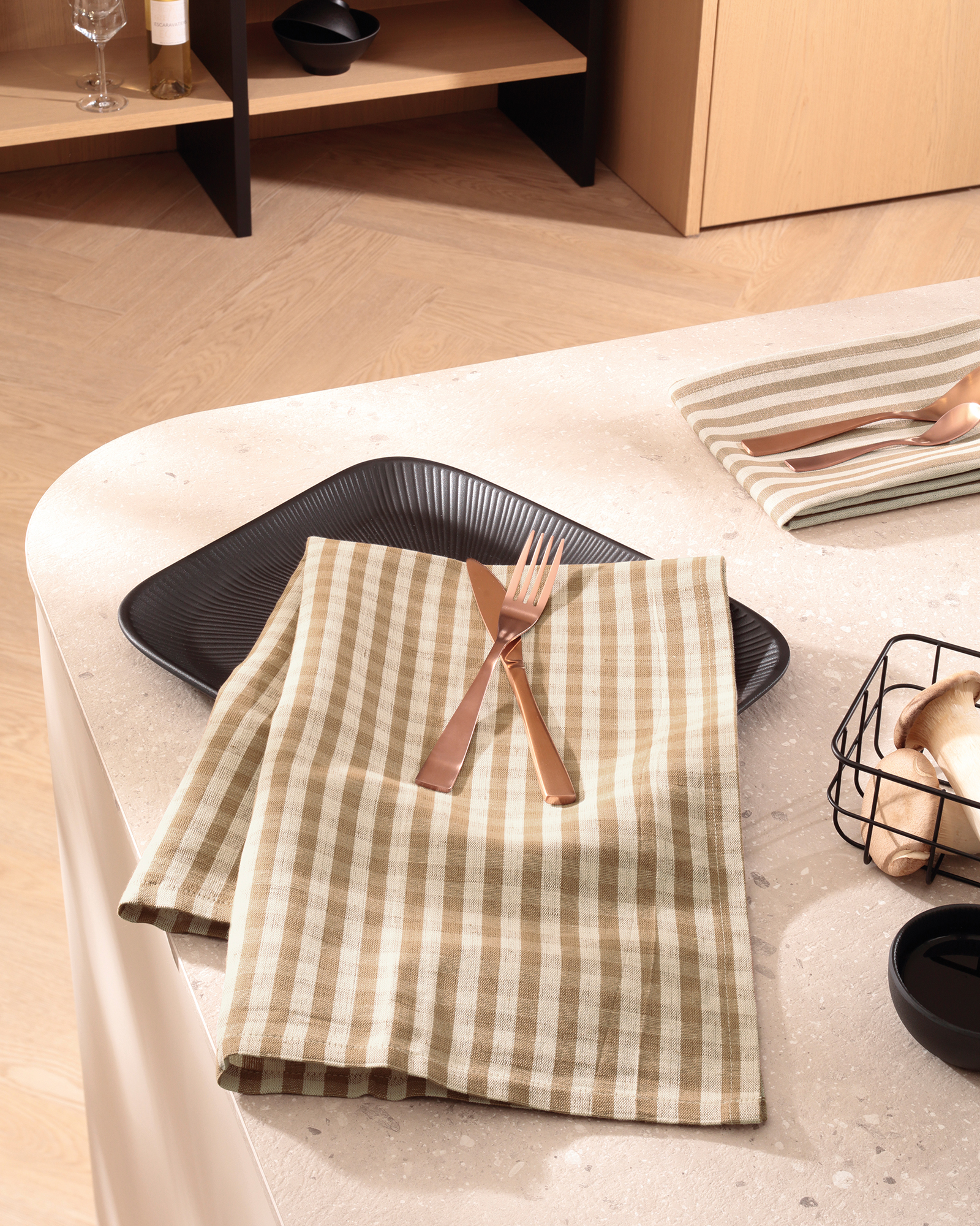 Cawö Home Geschirrtücher Linen Classics Streifen 537 natur - 33 - 50x70 cm