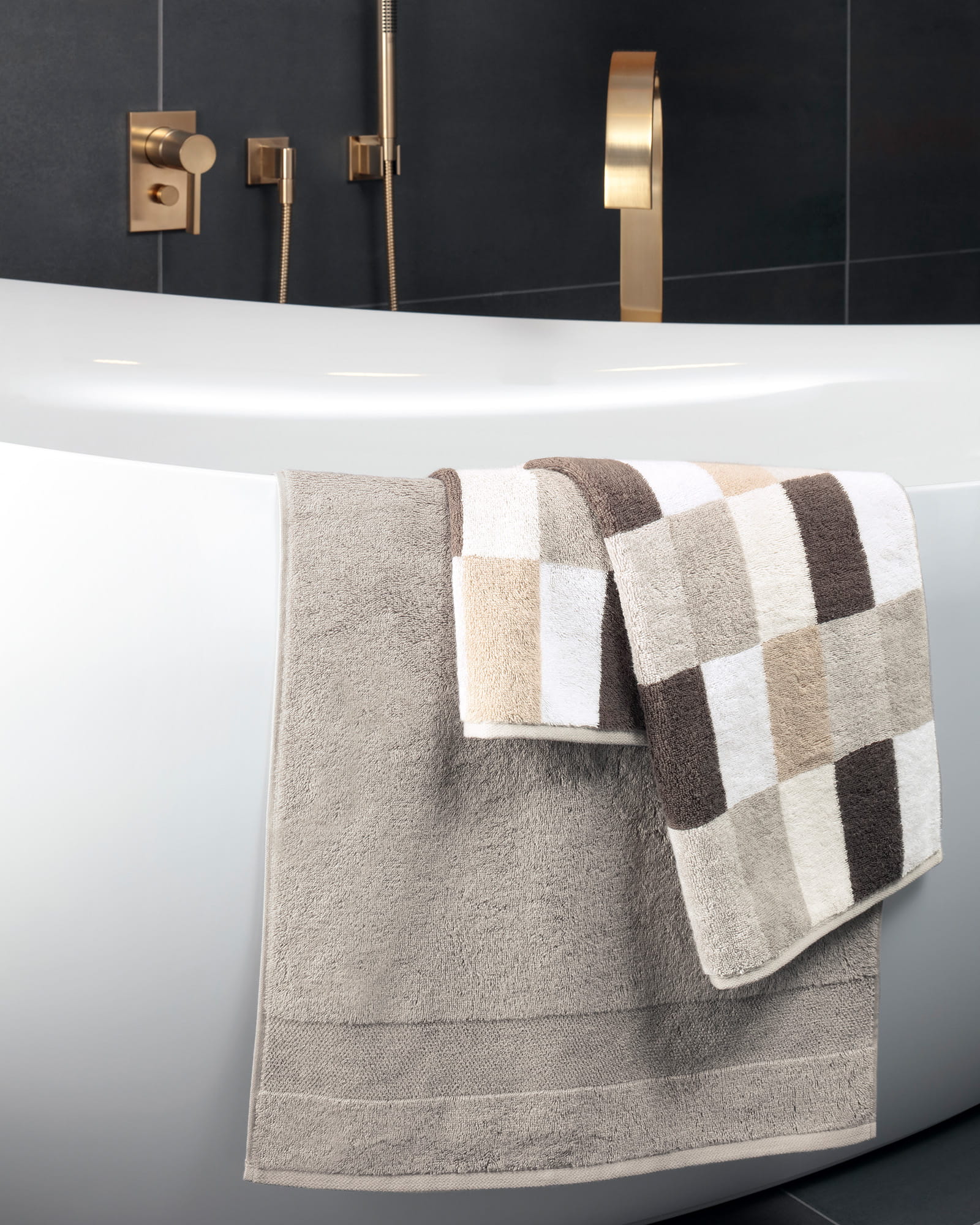 Villeroy & Boch Handtücher One 2550 - Farbe: stone - 727 - Waschhandschuh 16x22 cm