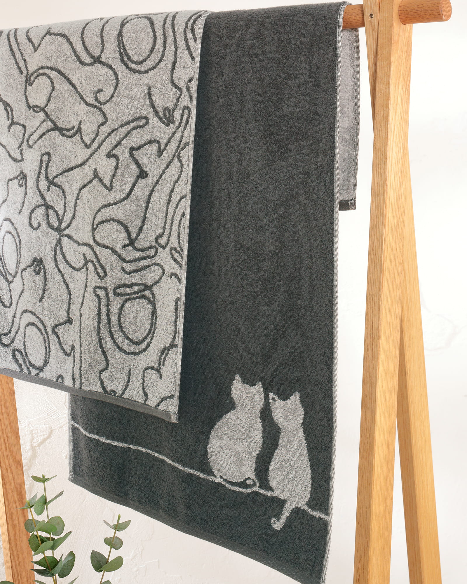 Cawö Handtücher CUTE CATS EDITION You & Me 6263 basalt/platin - 77 - Handtuch 50x100 cm