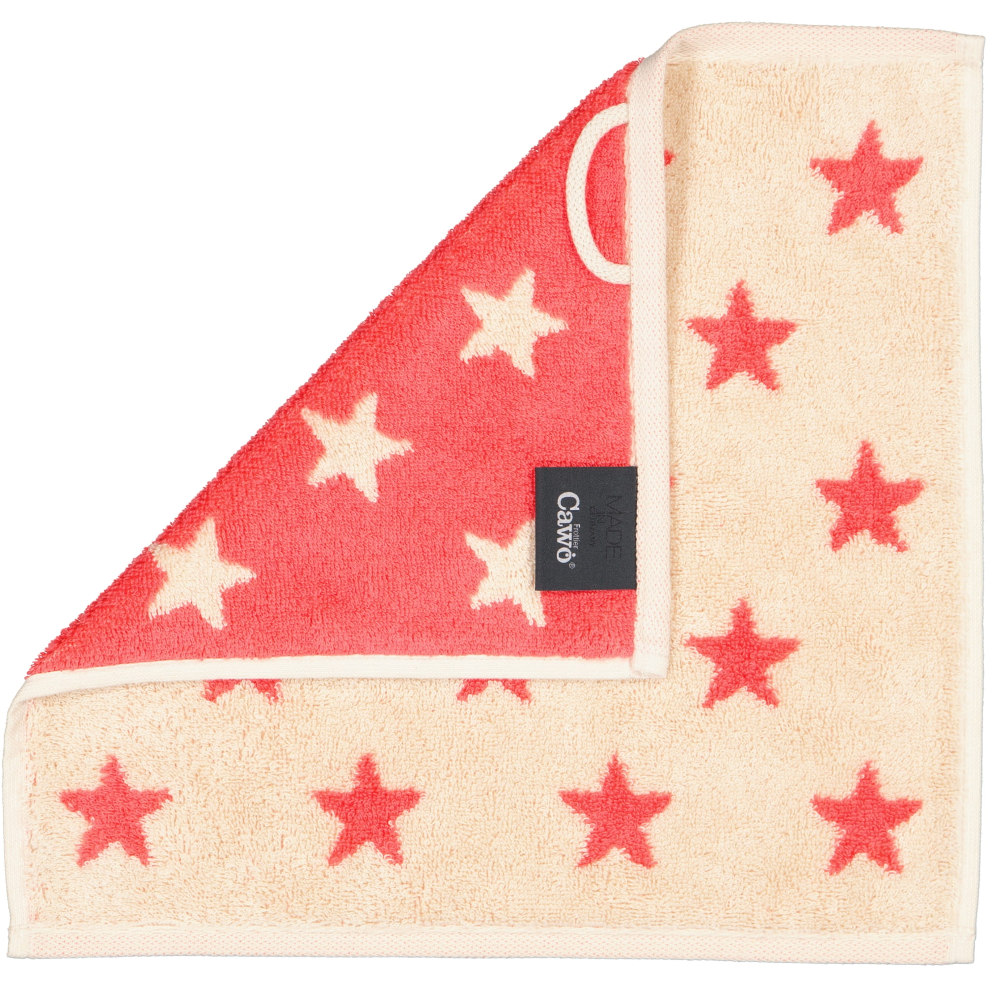 Cawö Handtücher NEW STARS Sterne klein 6261 beige/pink - 32 - Seiflappen 30x30 cm