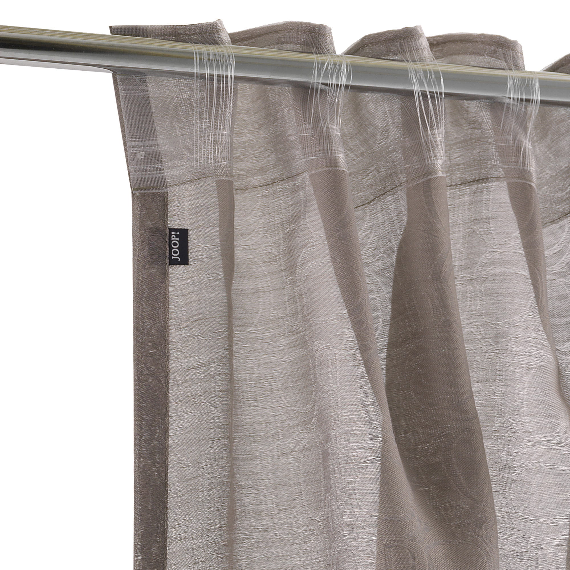 JOOP! Vorhang Gardine Ornament Allover - verdecktes Schlaufenband - Größe: 130x250 cm - Farbe: Umbra - 020