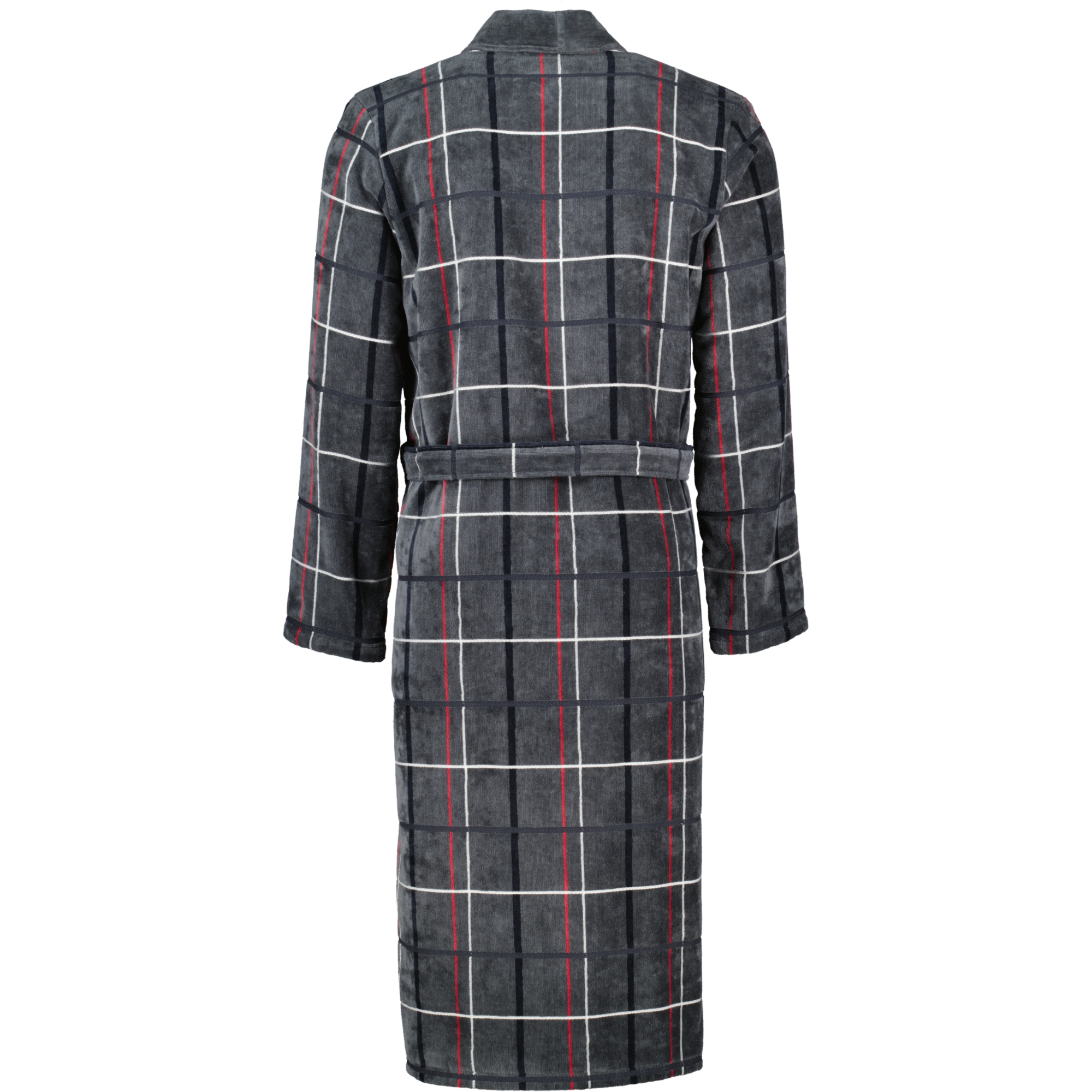 Cawö Bademäntel Herren Kimono Karo 4853 anthrazit-rot - 79