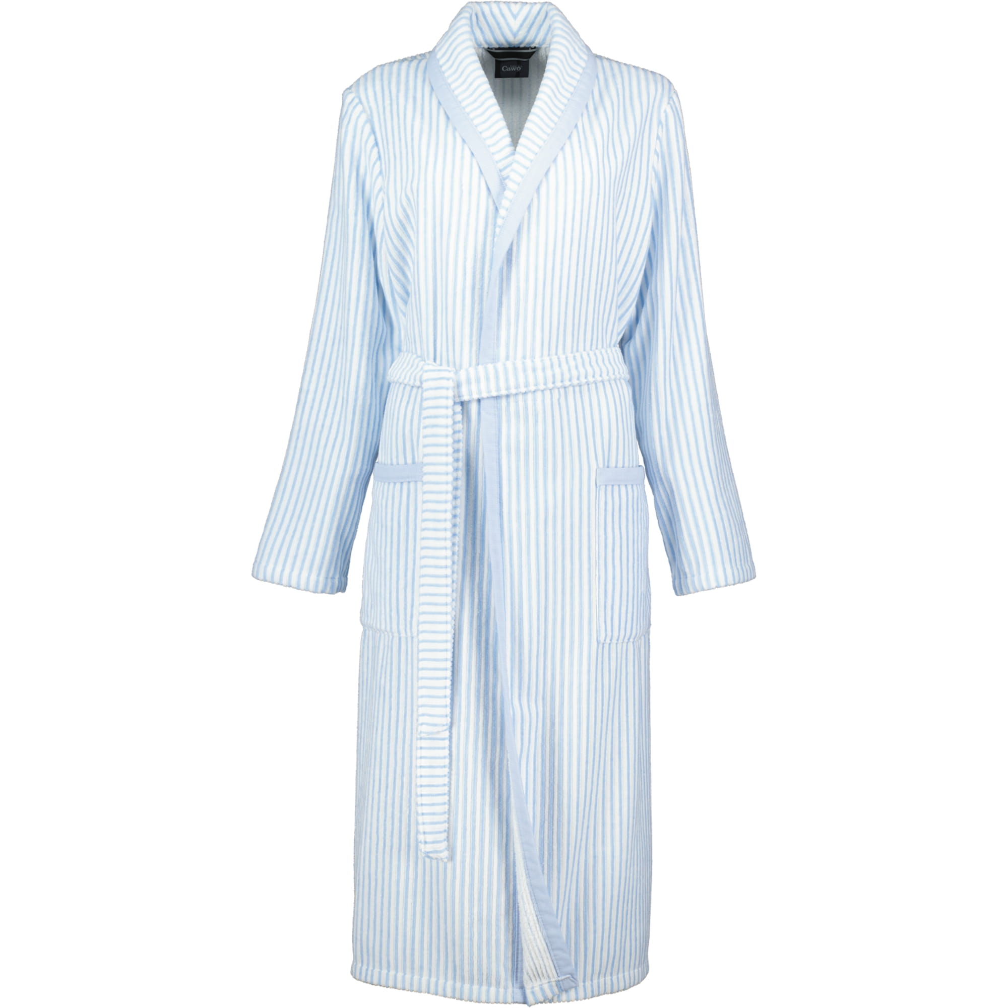 Cawö - Damen Bademantel Schalkragen 3423 - Farbe: mittelblau - 11 - L