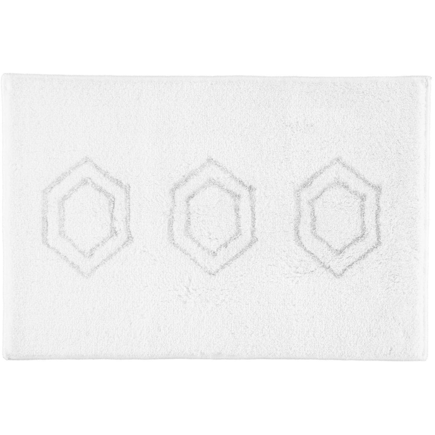 Rhomtuft RHOMY - Badteppich Elegance 259 - Farbe: weiß/silberlurex - 151 - 60x90 cm