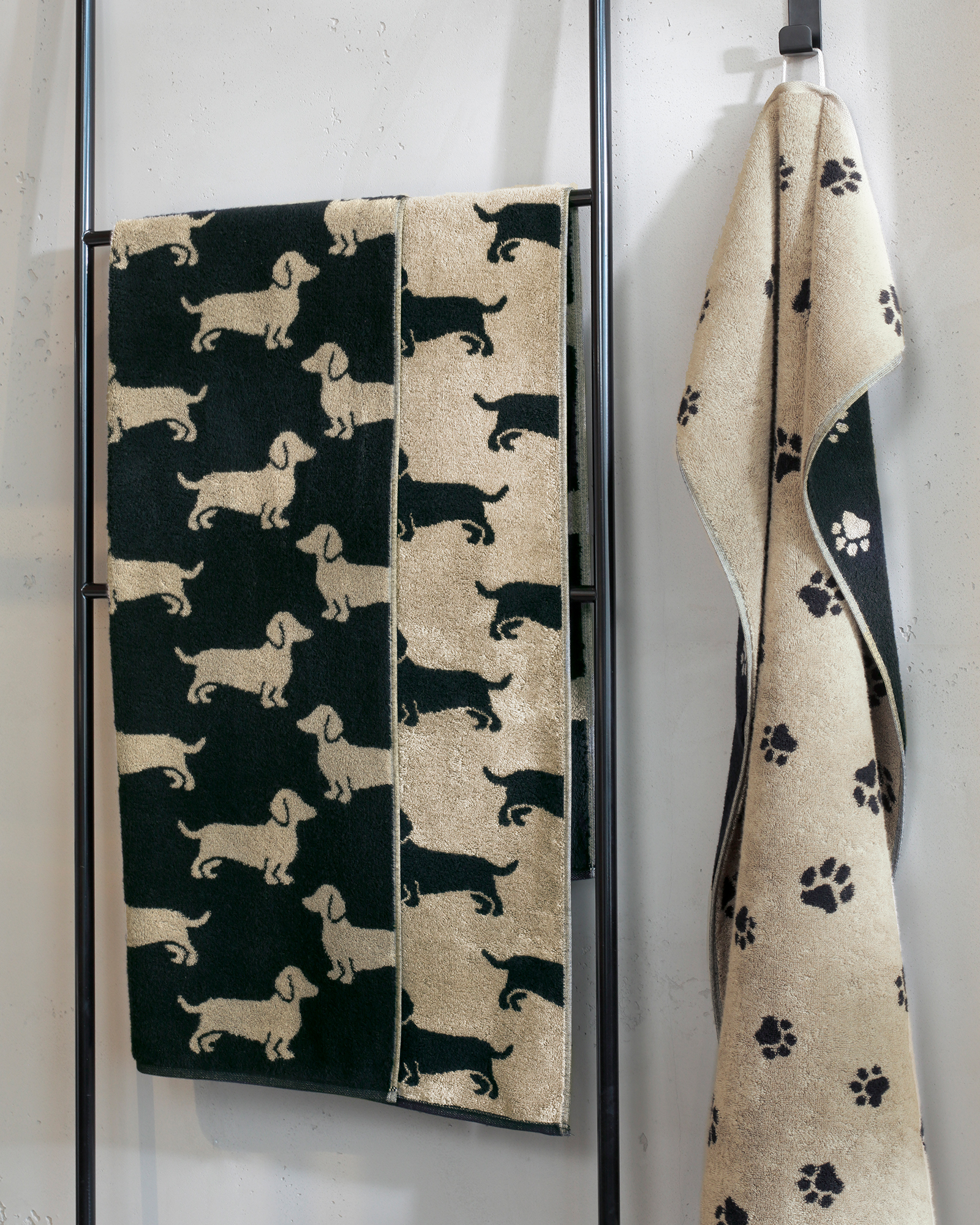 Cawö Badematten WE LOVE DOGS Companion 6248 schwarz/beige - 93 - 50x80 cm