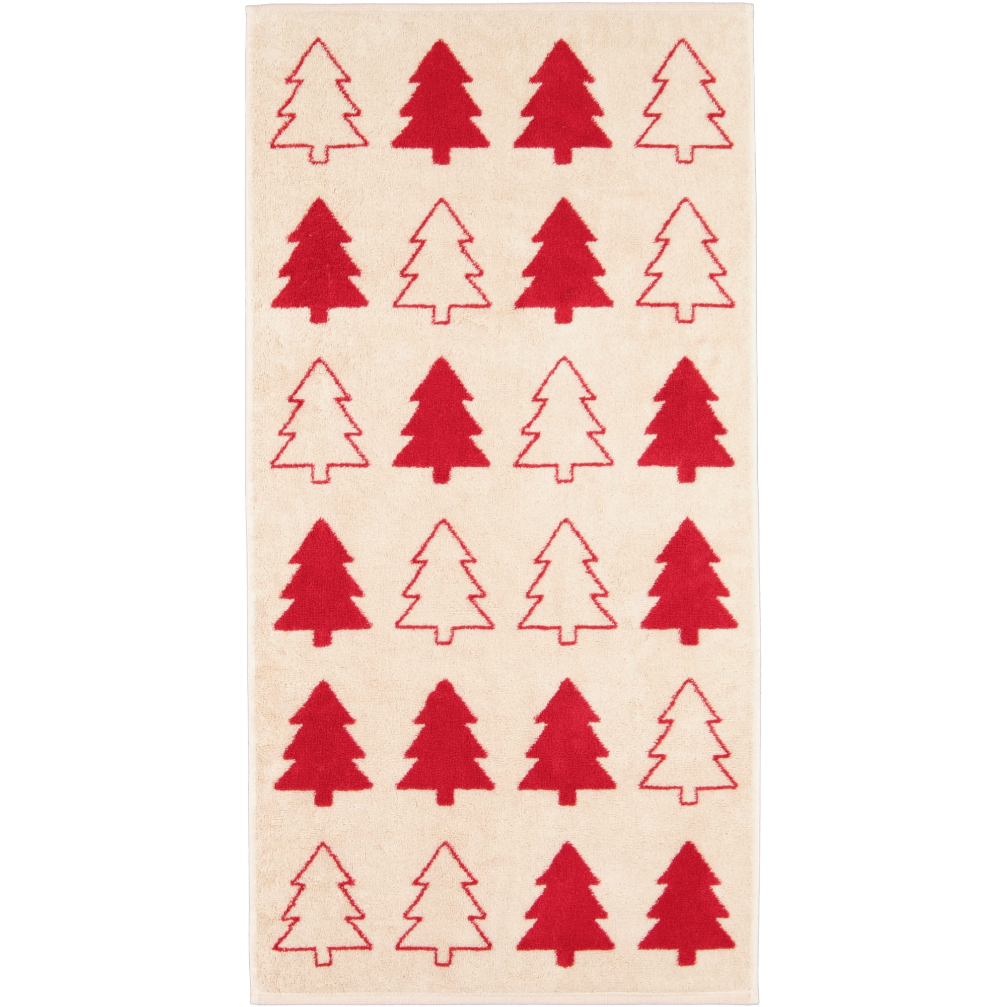 Cawö Handtücher Christmas Edition Tannenbäume 794 natur-rot - 32 - Handtuch 50x100 cm