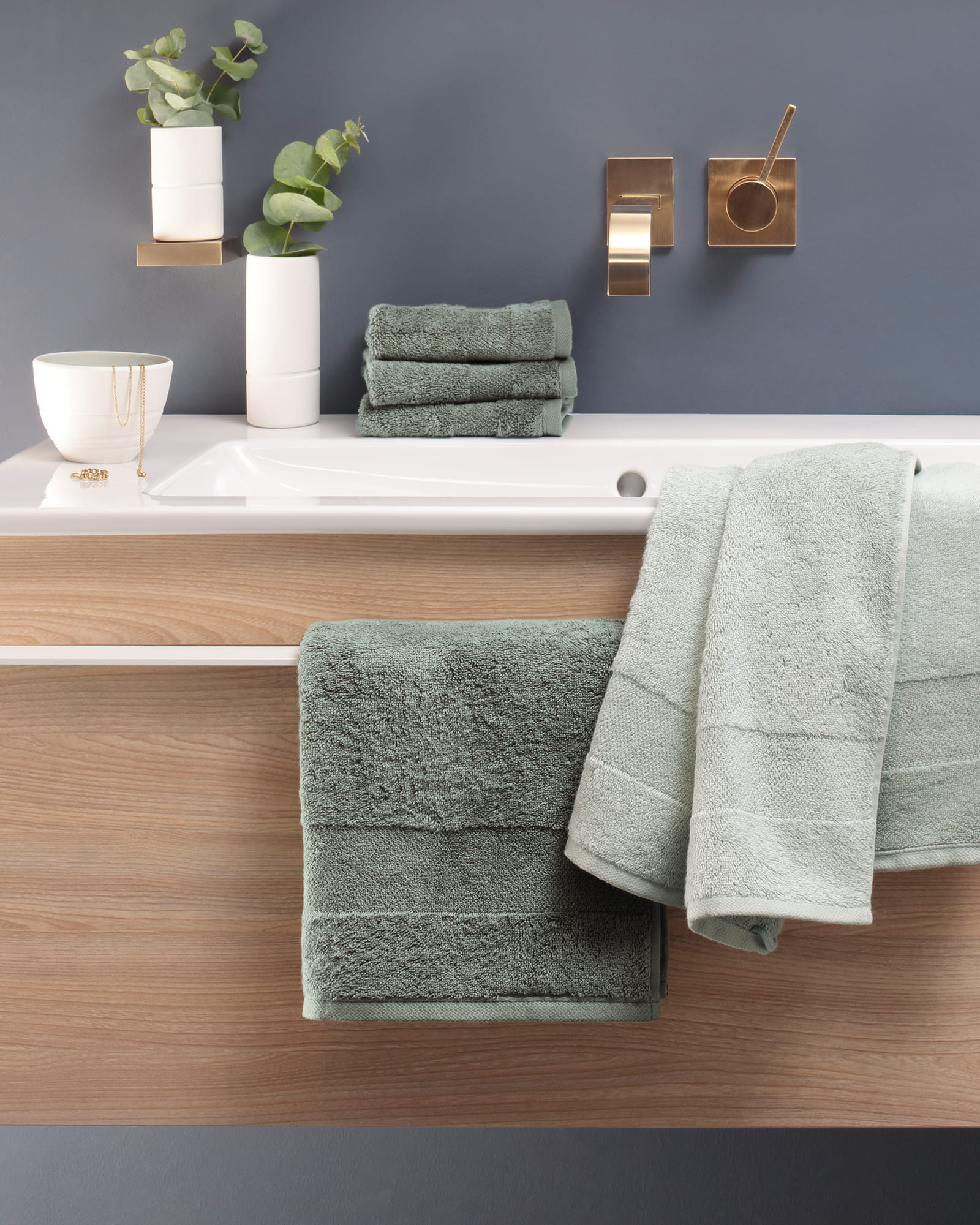 Villeroy & Boch Handtücher One 2550 - Farbe: mineral green - 470 - Waschhandschuh 16x22 cm