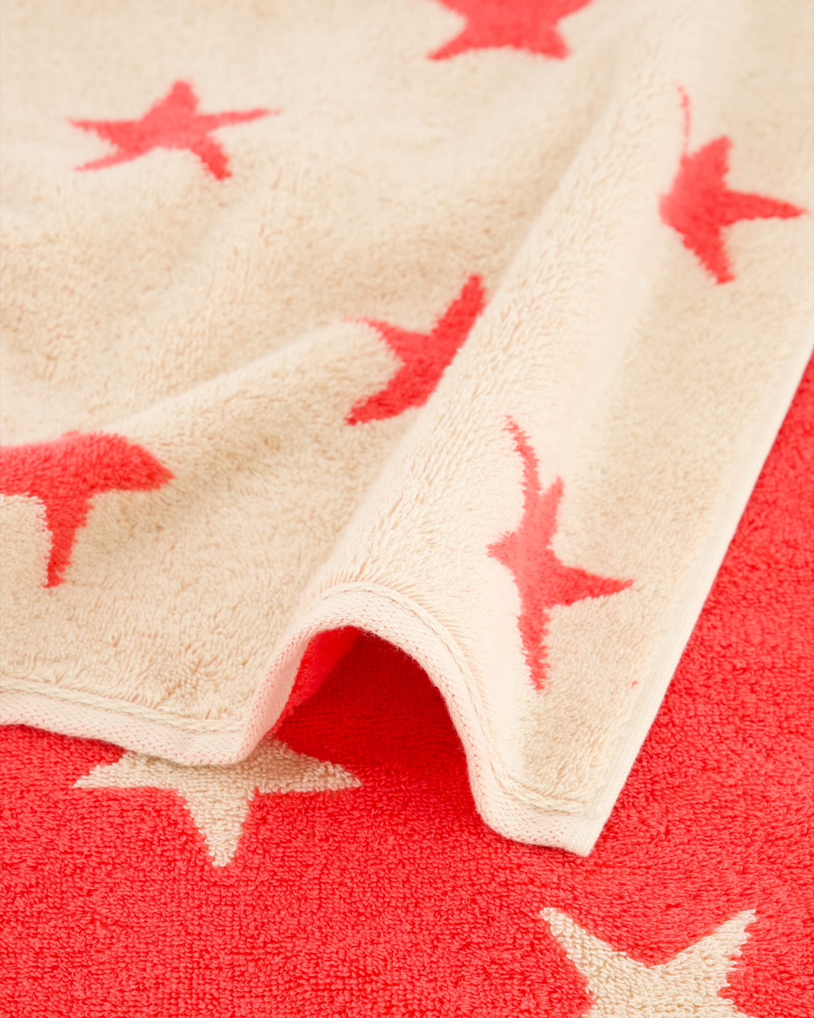 Cawö Handtücher NEW STARS Sterne groß 6260 beige/pink - 32 - Handtuch 50x100 cm