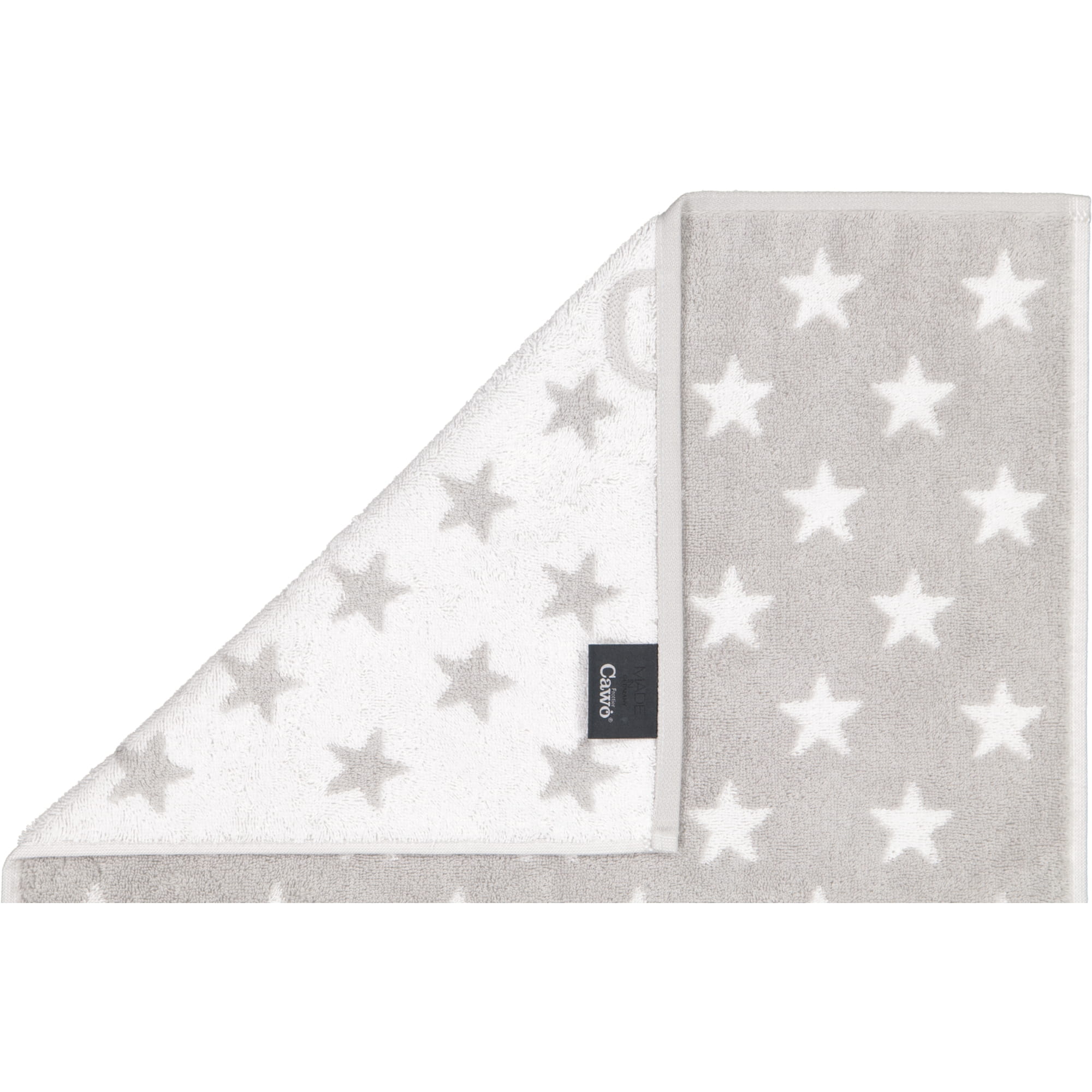 Cawö Handtücher NEW STARS Sterne klein 6261 platin/weiß - 76 - Waschhandschuh 16x22 cm