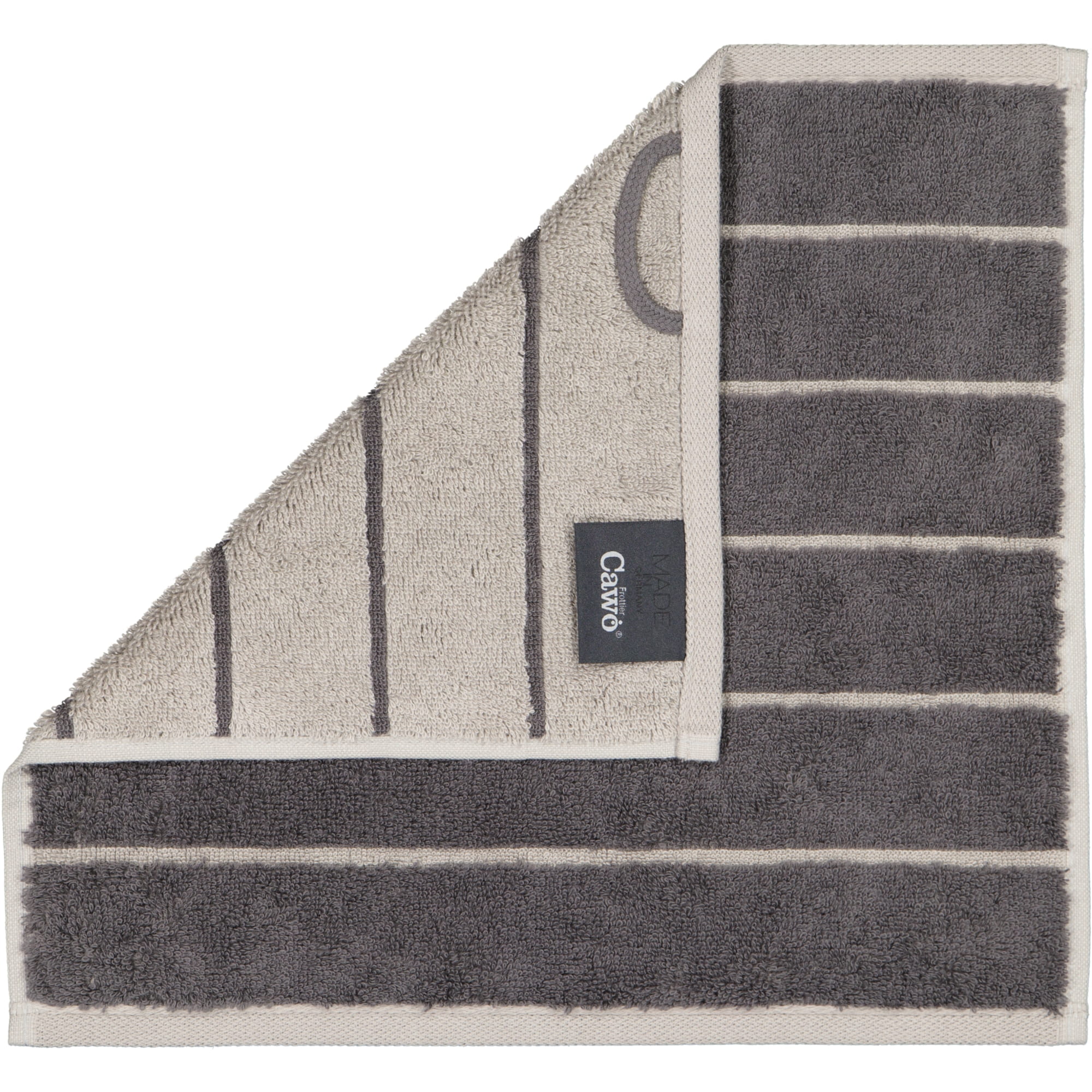 Cawö Handtücher Balance Doubleface 6232 anthrazit - 73 - Seiflappen 30x30 cm