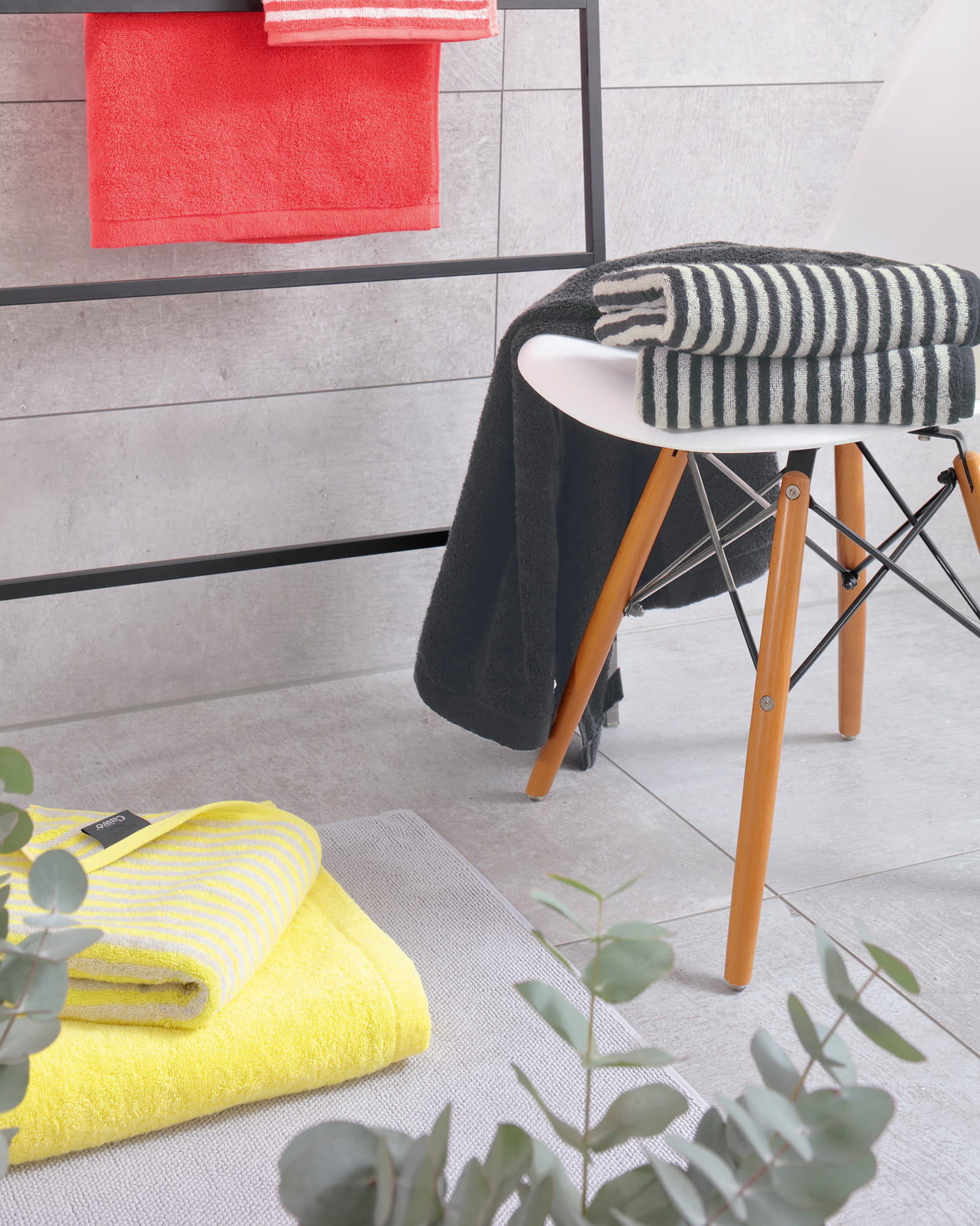 Cawö - Campus Ringel 955 - Farbe: lemon - 57 - Waschhandschuh 16x22 cm