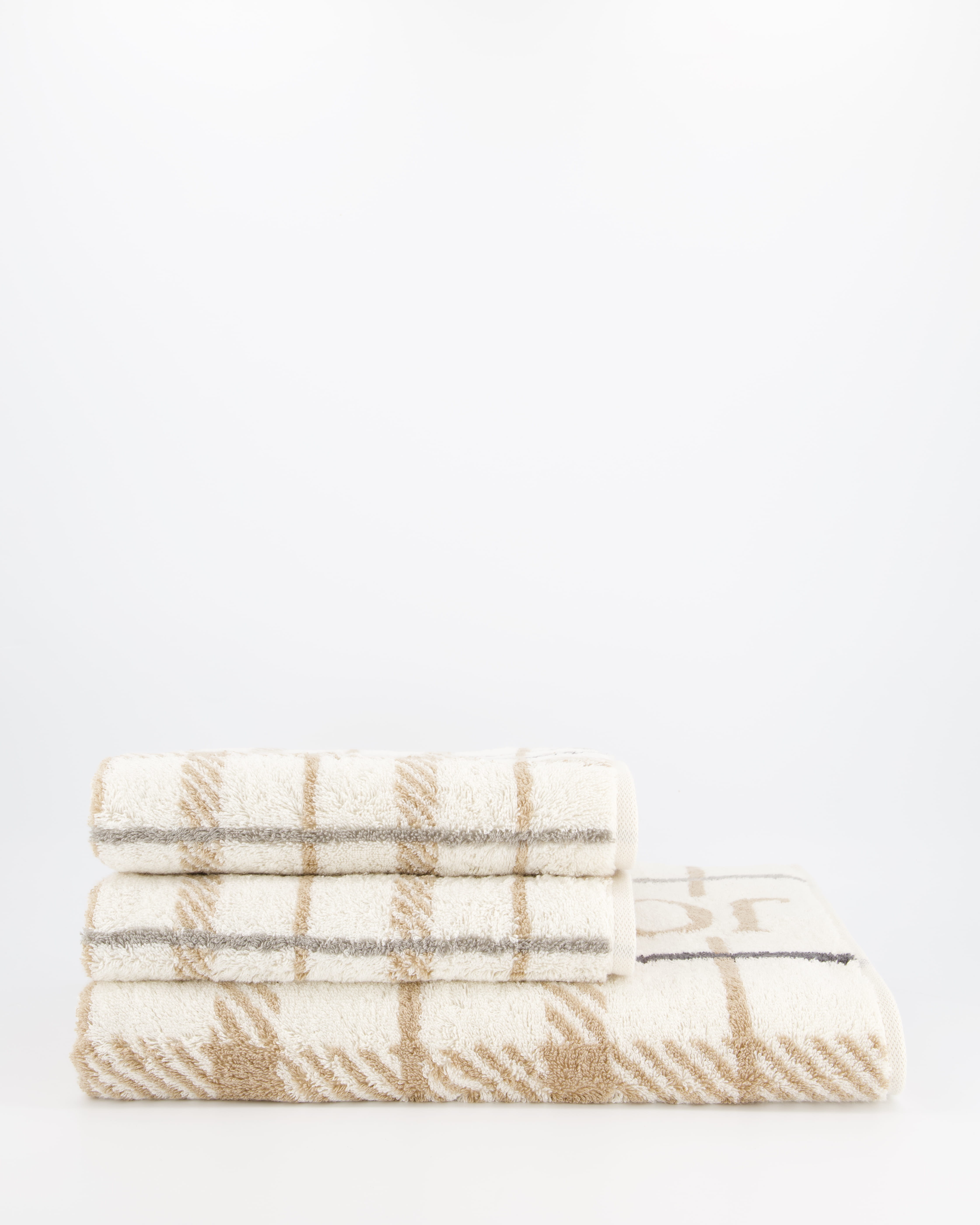 JOOP! Handtücher Contour Checked 1715 Creme - 37 - Duschtuch 80x150 cm