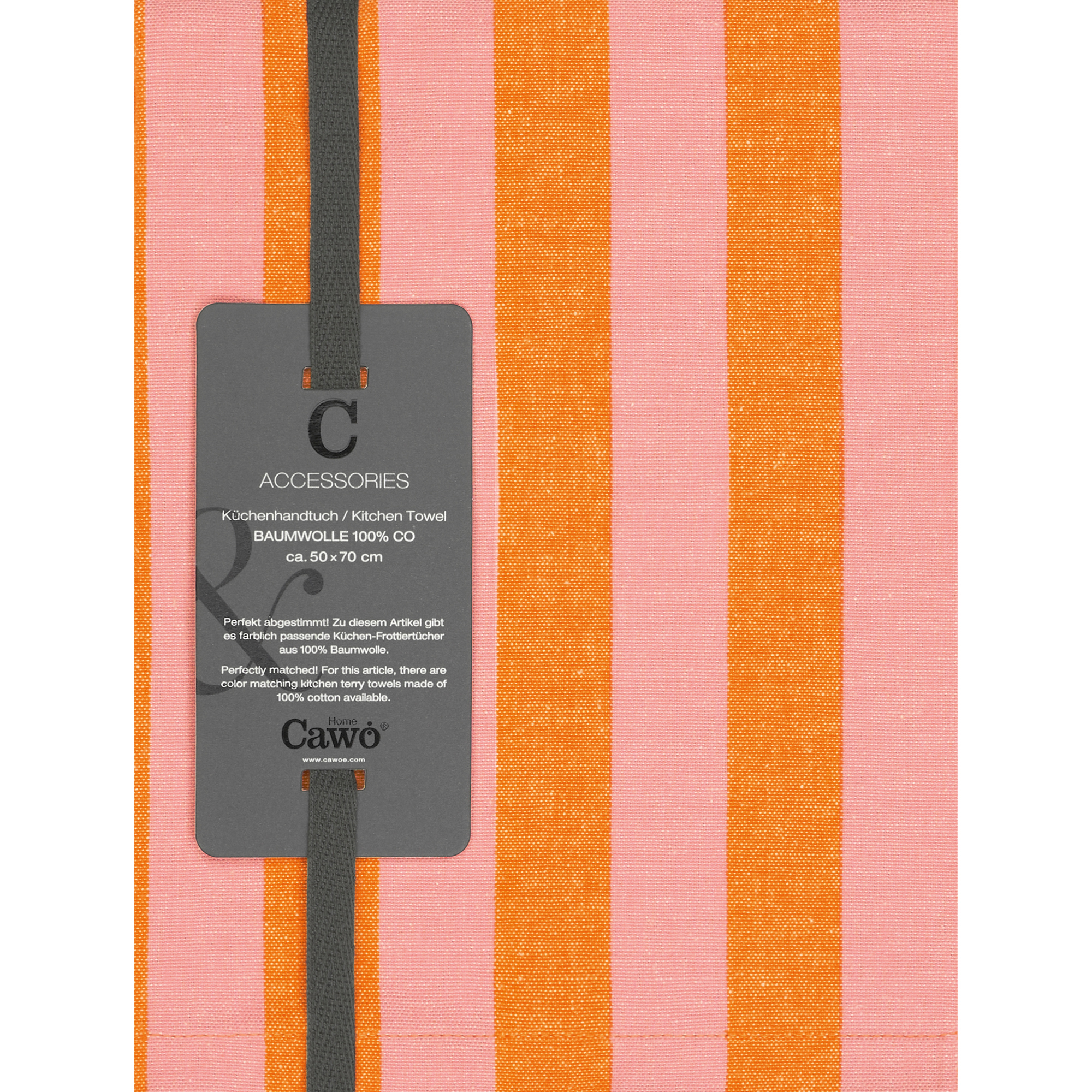 Cawö Home Geschirrtücher Prints & Stripes Streifen 546 rosa/orange - 23 - 50x70 cm