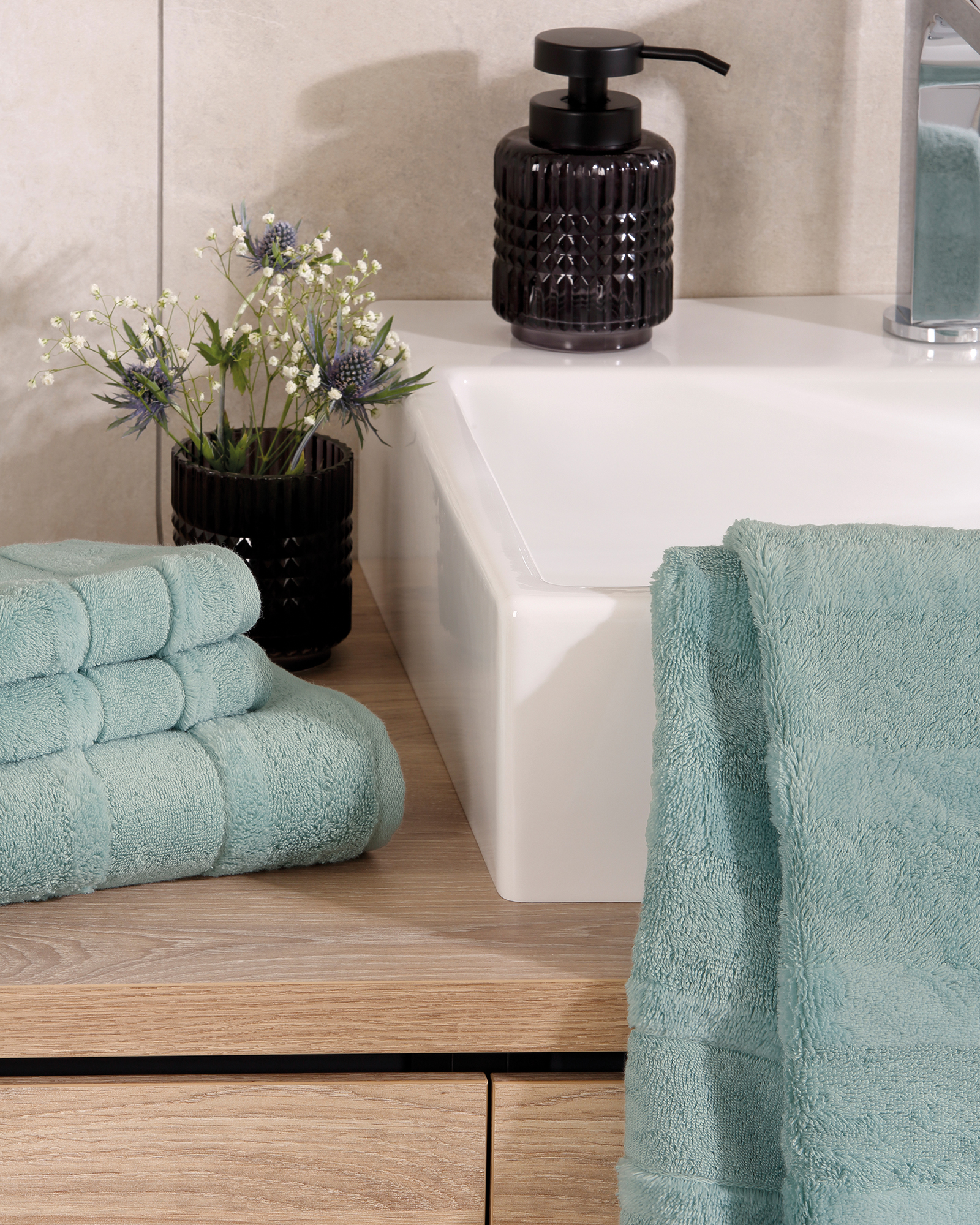 Cawö Handtücher Noblesse2 Uni 1002 emerald/teal - 468 - Gästetuch 30x50 cm