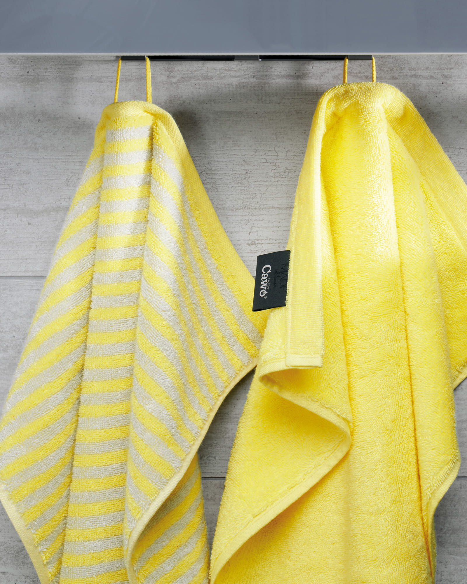 Cawö - Campus Ringel 955 - Farbe: lemon - 57 - Waschhandschuh 16x22 cm