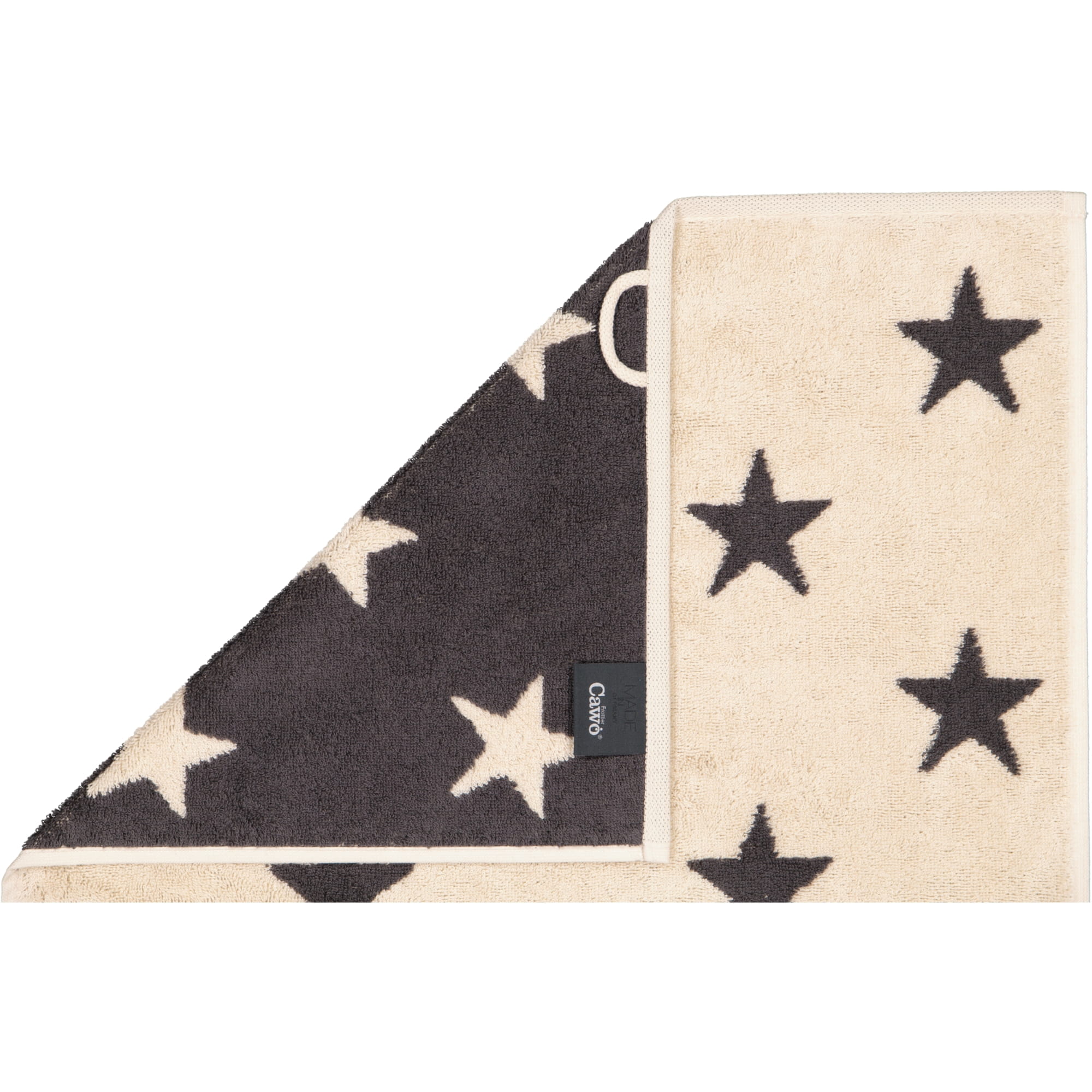 Cawö Handtücher NEW STARS Sterne groß 6260 beige/basalt - 37 - Handtuch 50x100 cm