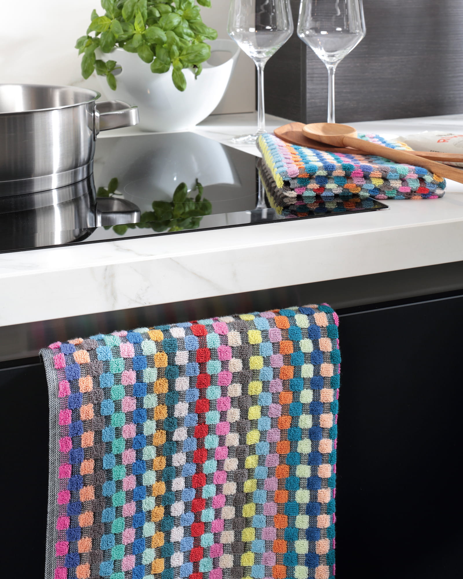 Cawö Küchenhandtücher Cuisine Confetti Karo 2021 multicolor - 12 - 50x50 cm
