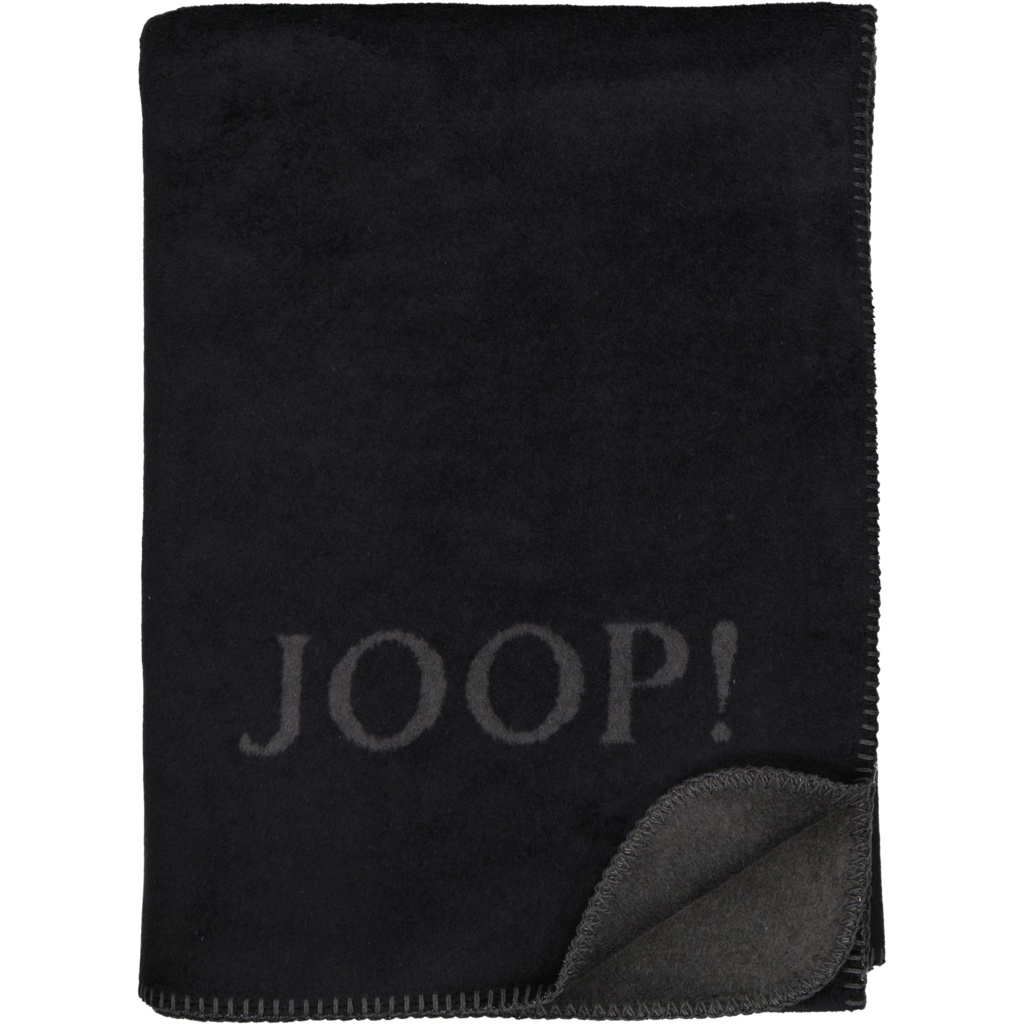 JOOP! Wohndecken Uni-Doubleface Schwarz-Anthrazit - 150x200 cm
