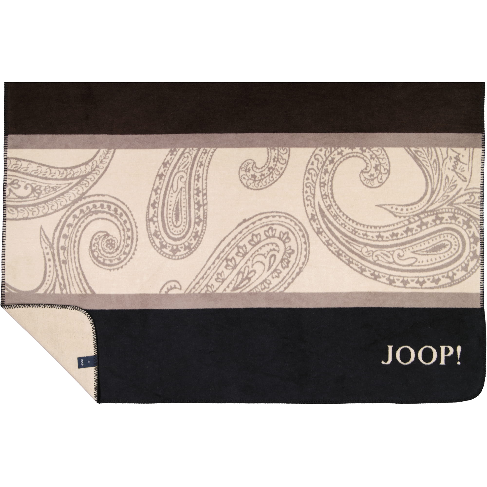 JOOP! Wohndecken Paisley Stripes Schwarz - 150x200 cm