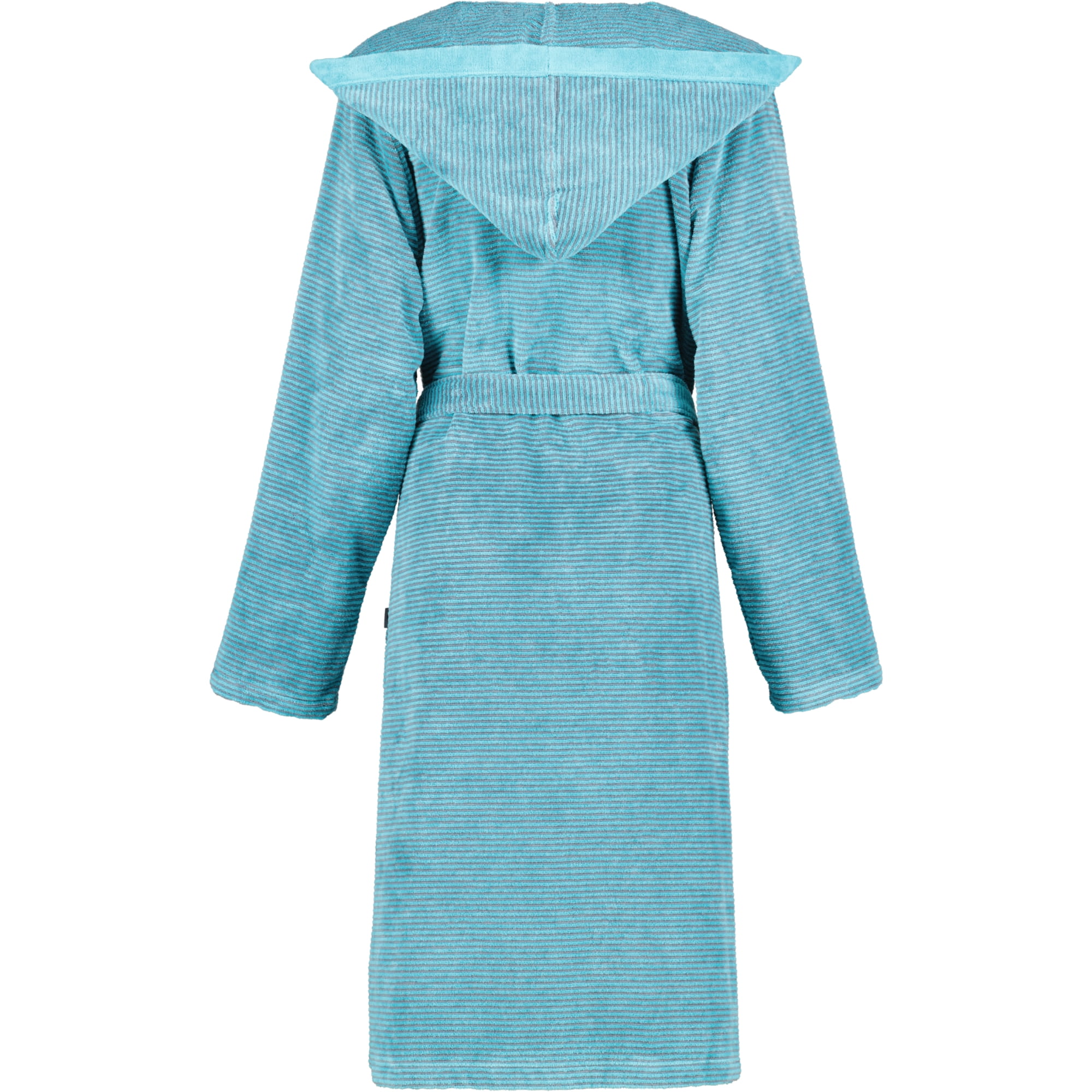 Cawö - Damen Bademantel Two-Tone Kapuze 6425 - Farbe: türkis - 47