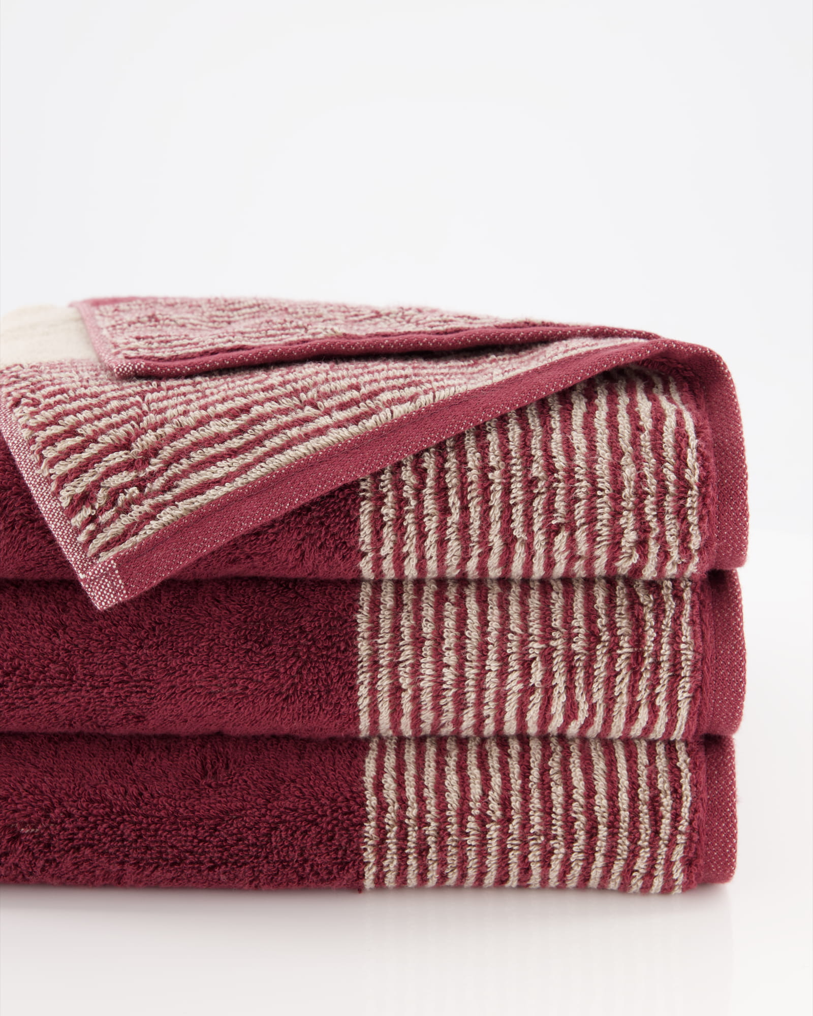 Cawö Handtücher Luxury Home Two-Tone 590 bordeaux - 23 - Waschhandschuh 16x22 cm