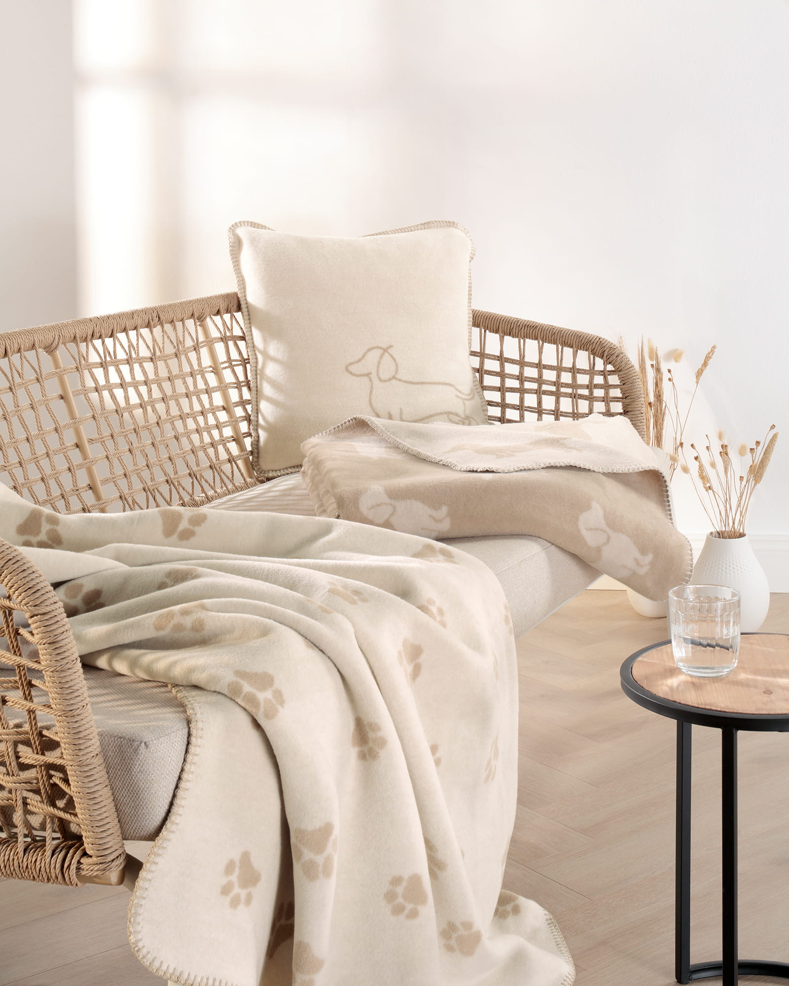Cawö Wohndecken WE LOVE DOGS 62470 natur/beige - 33 - 150x200 cm