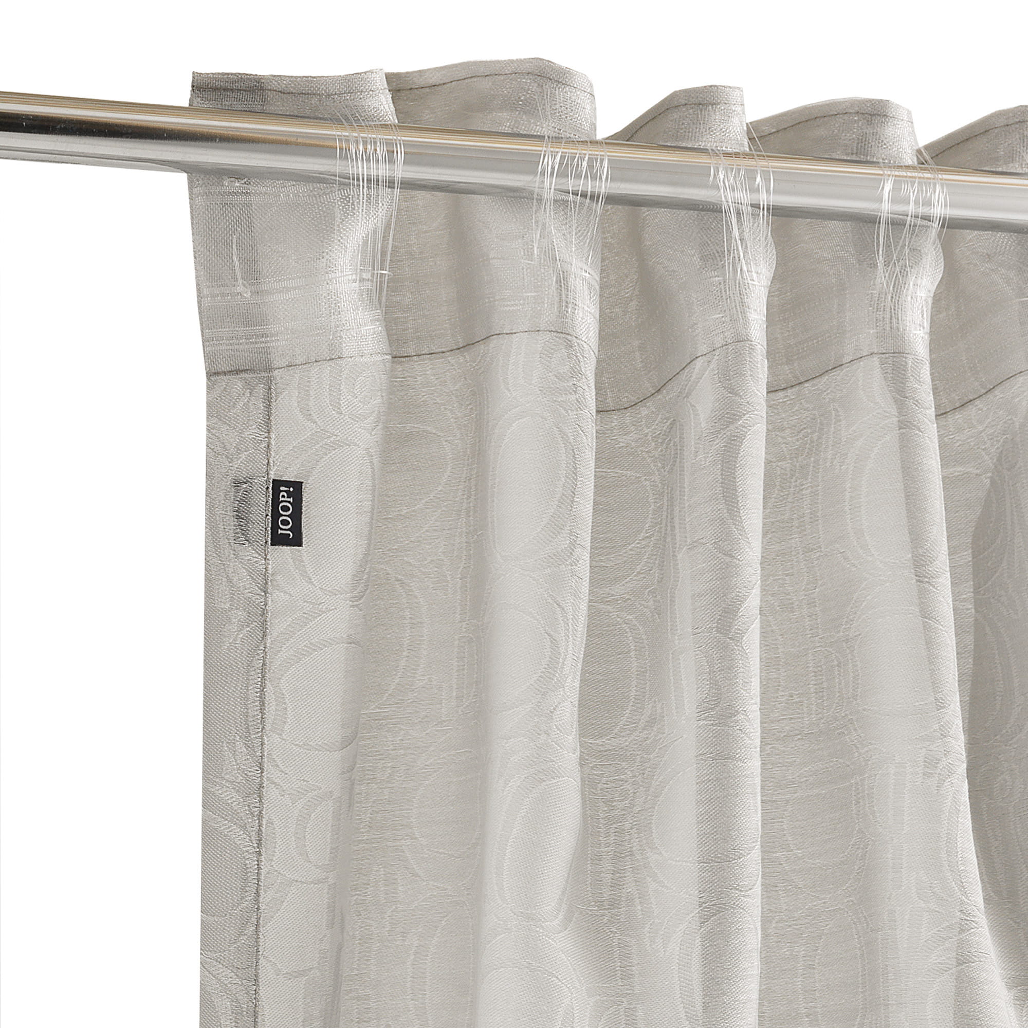 JOOP! Vorhang Gardine Ornament Allover - verdecktes Schlaufenband - Größe: 130x250 cm - Farbe: Grau - 010