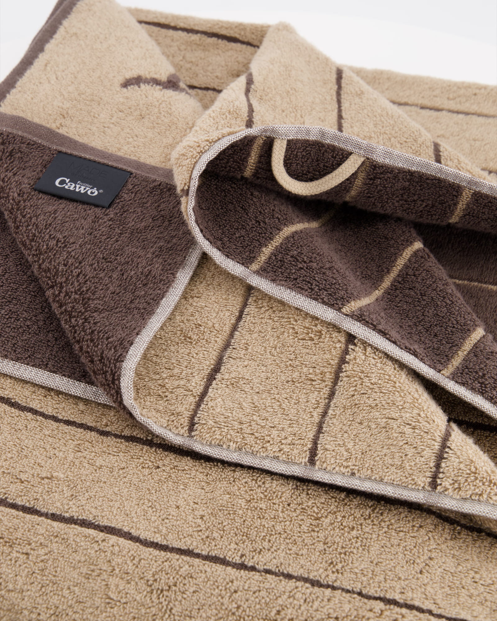 Cawö Saunatücher Balance Doubleface 6237 sand - 39 - 80x200 cm