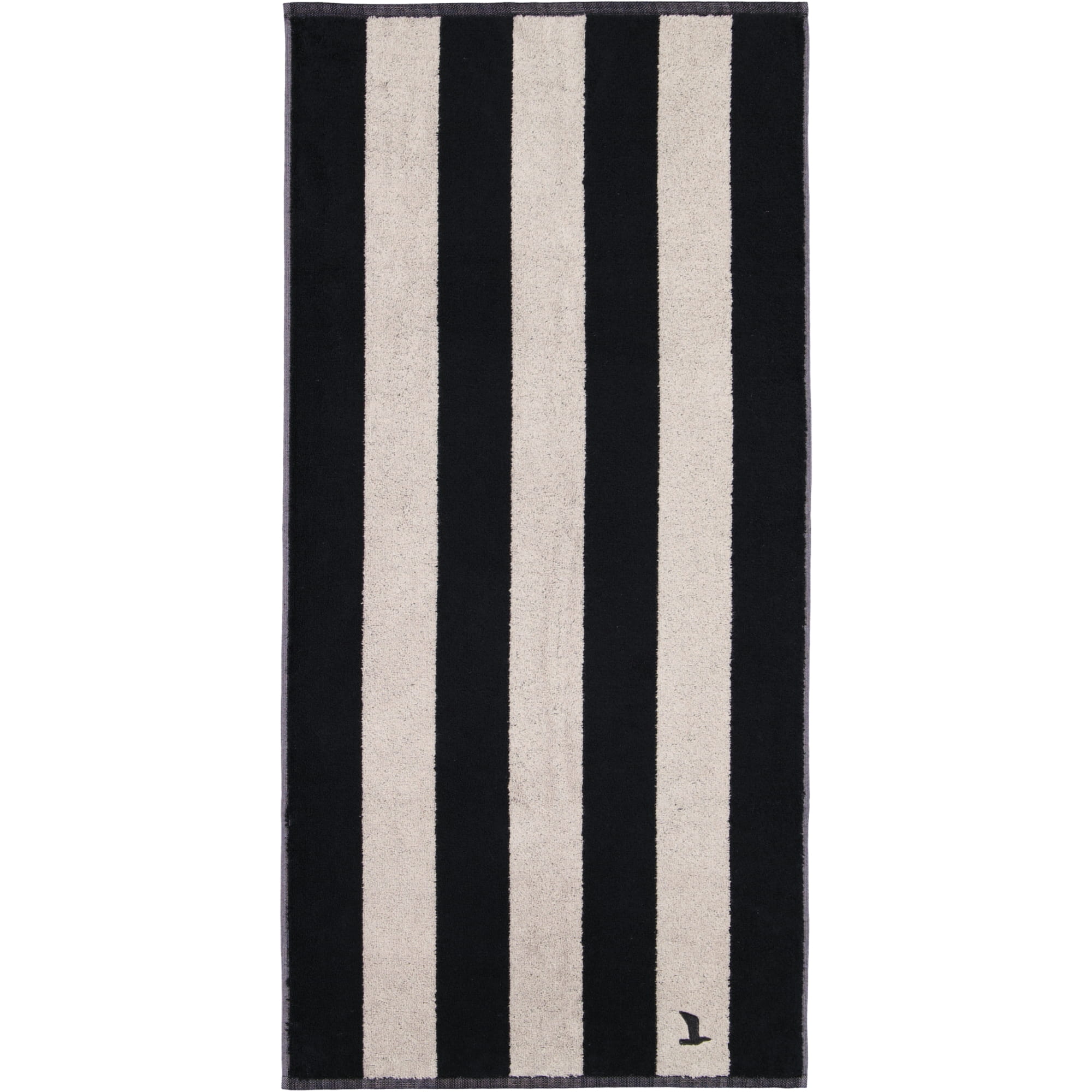 Möve Handtücher Superwuschel Blockstreifen black/cashmere - 082 - Handtuch 50x100 cm