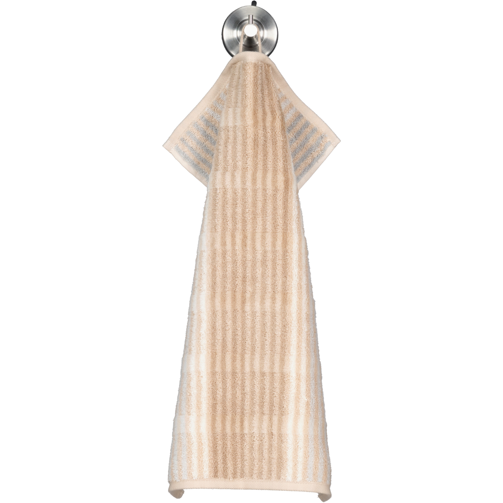 Cawö - Noblesse Cashmere Streifen 1056 - Farbe: sand - 33 - Gästetuch 30x50 cm